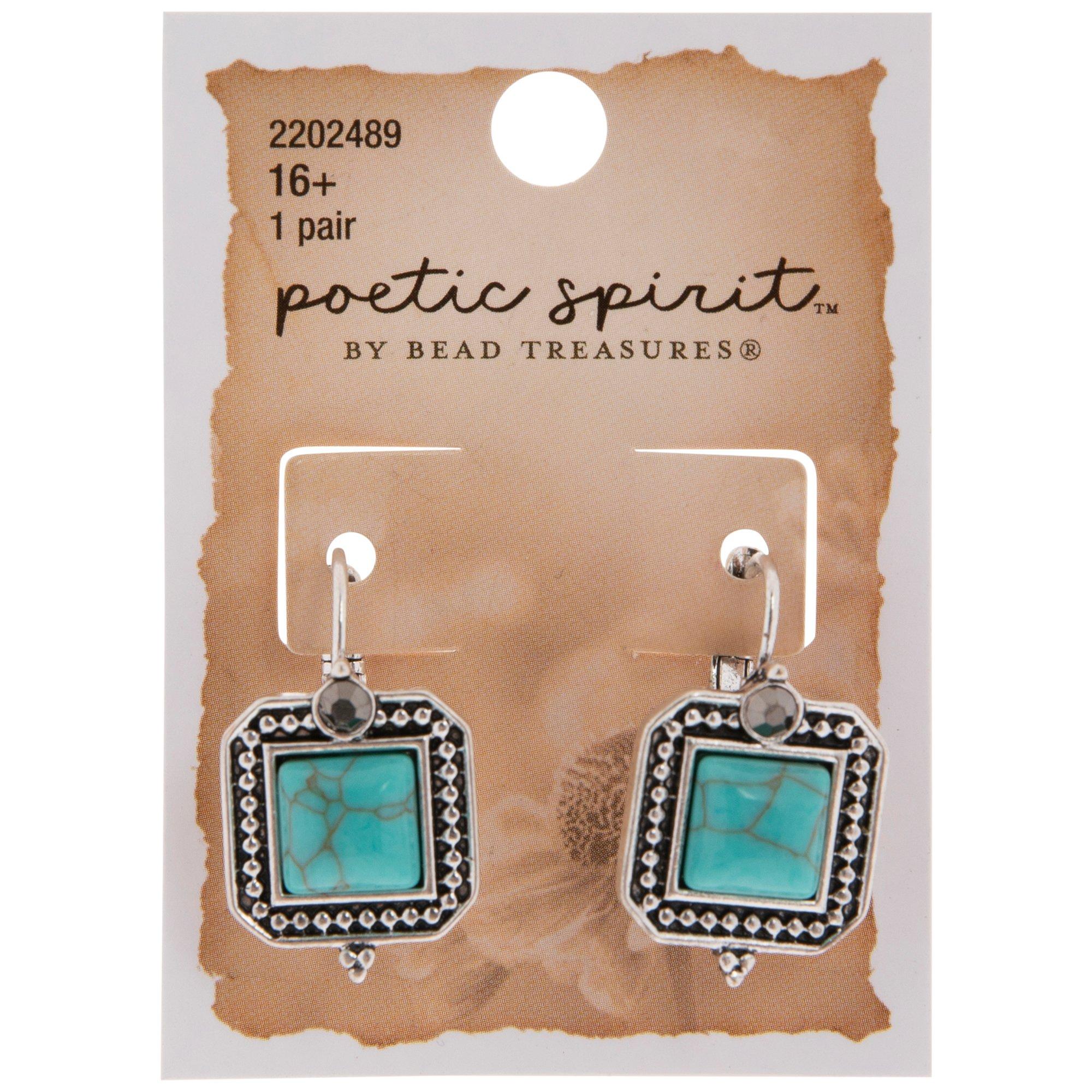 Imitation Turquoise Square Drop Earrings Hobby Lobby 2202489