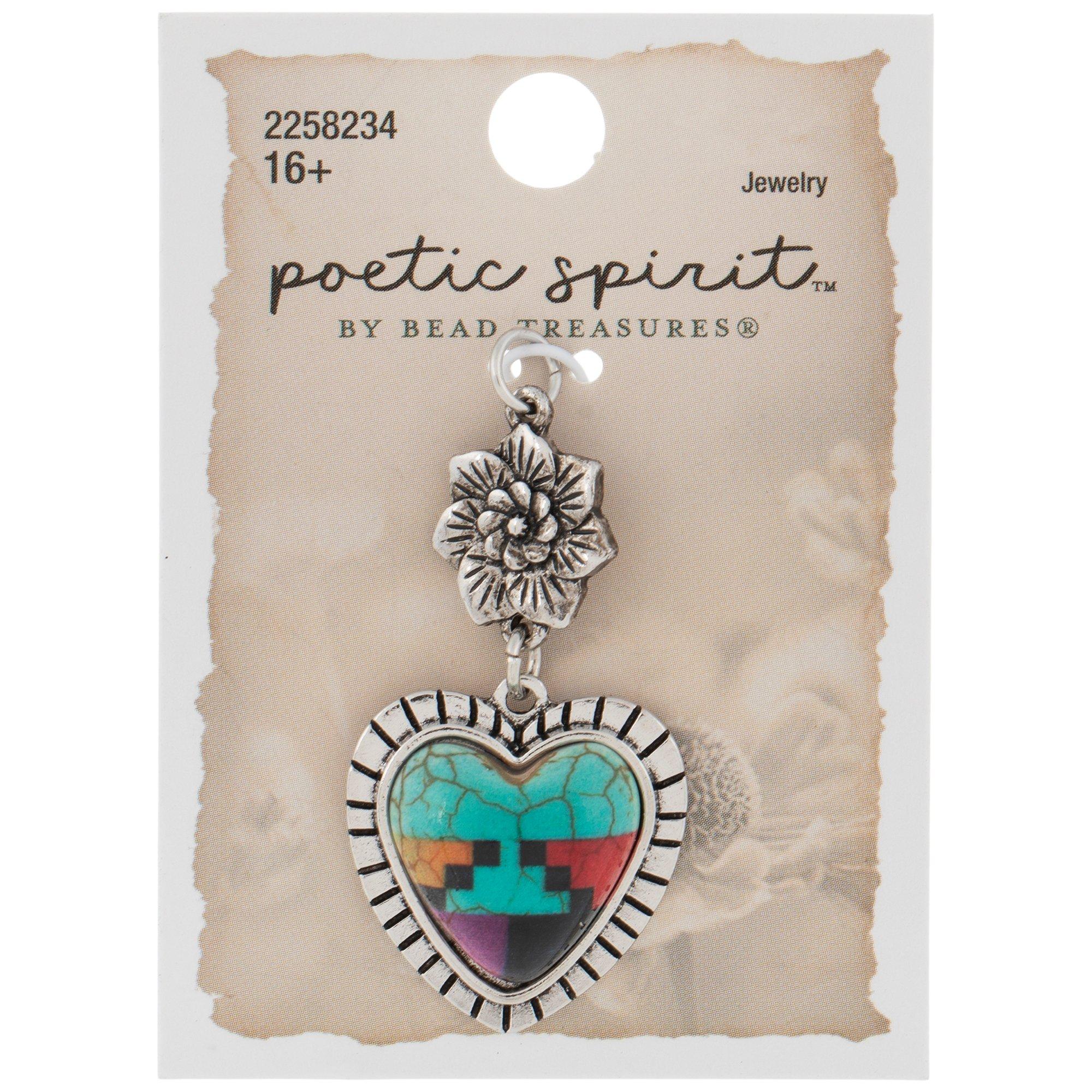 Imitation Turquoise Floral Heart Pendant Hobby Lobby 2258234