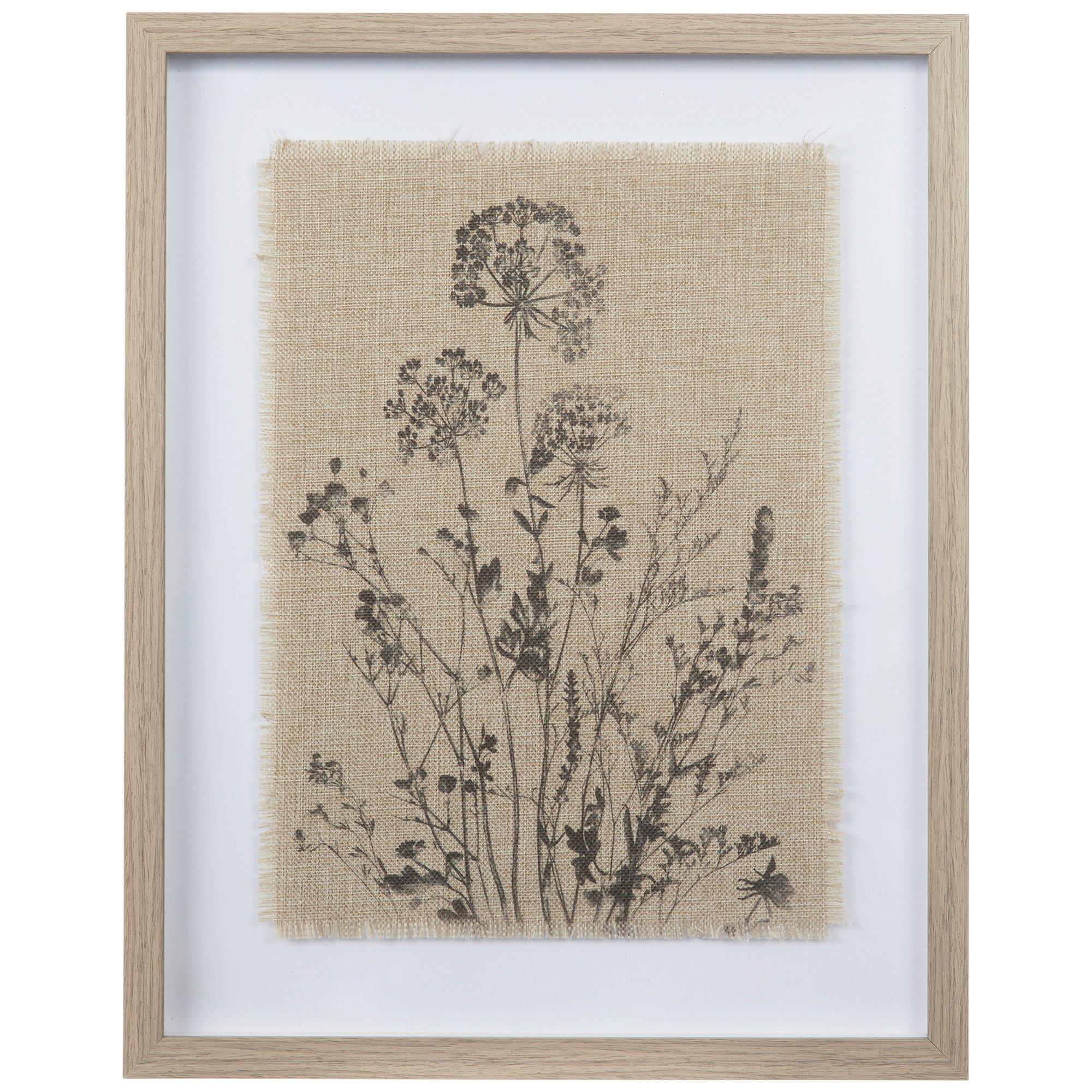 Burlap Ink Flower Framed Wall Decor Hobby Lobby