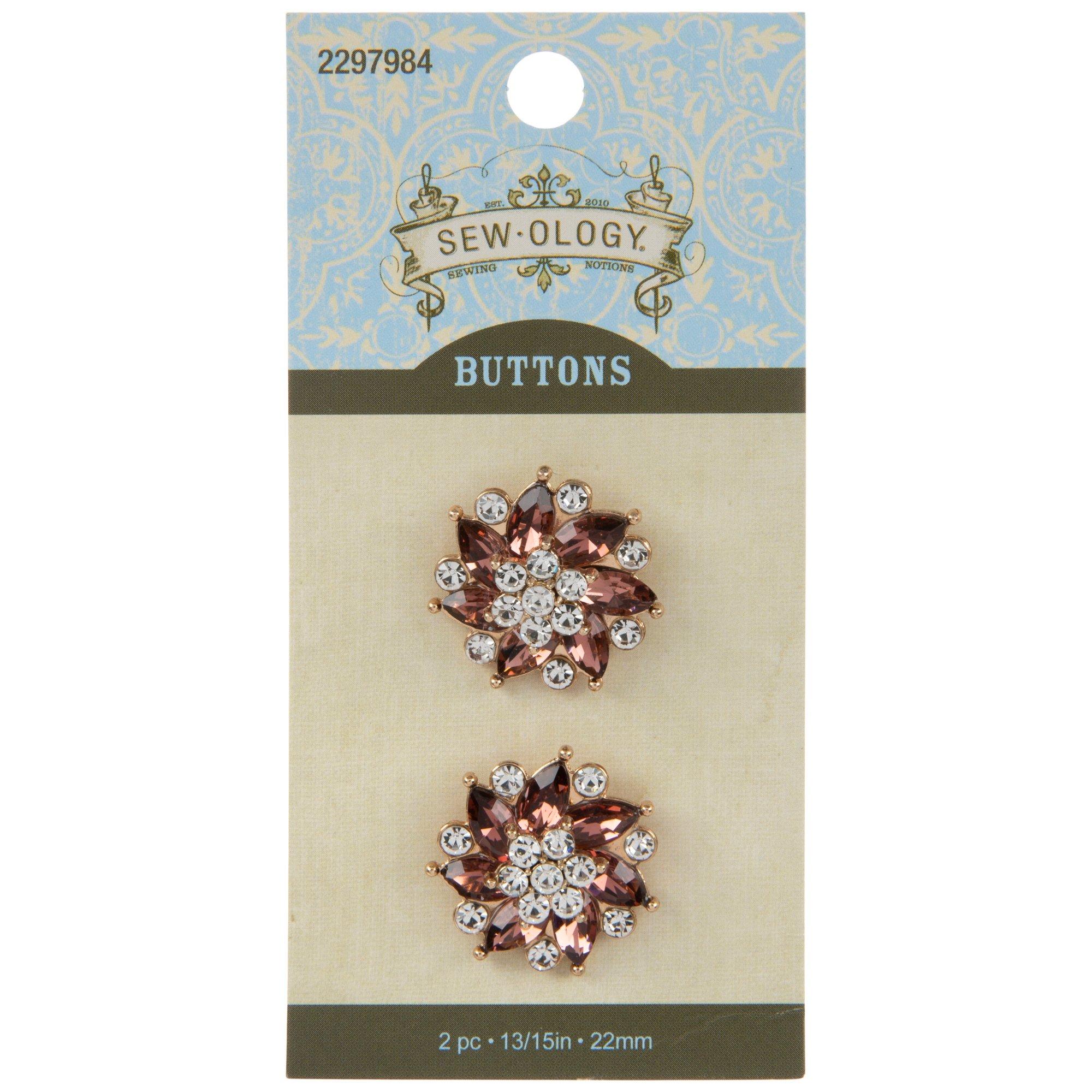 Flower Rhinestone Shank Buttons Hobby Lobby