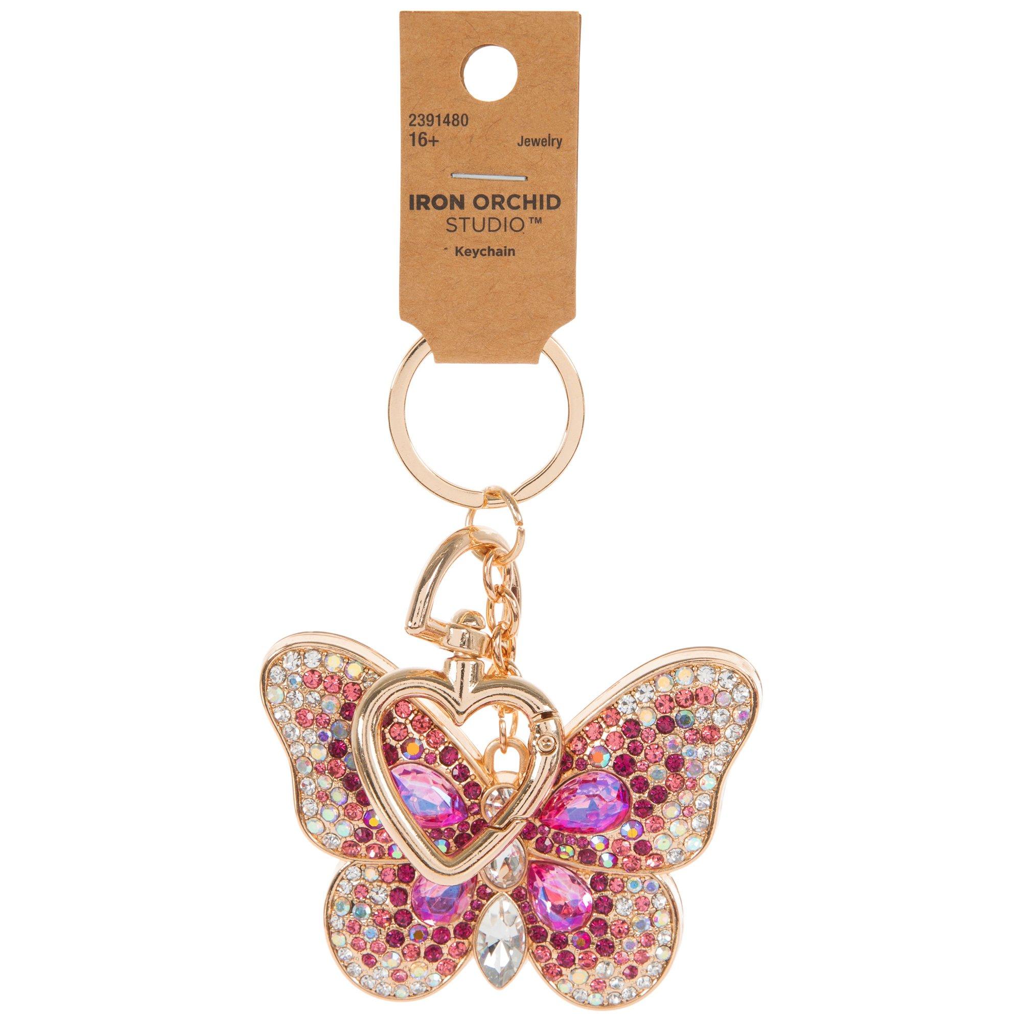 Pink Butterfly Rhinestone Keychain Hobby Lobby 2391480