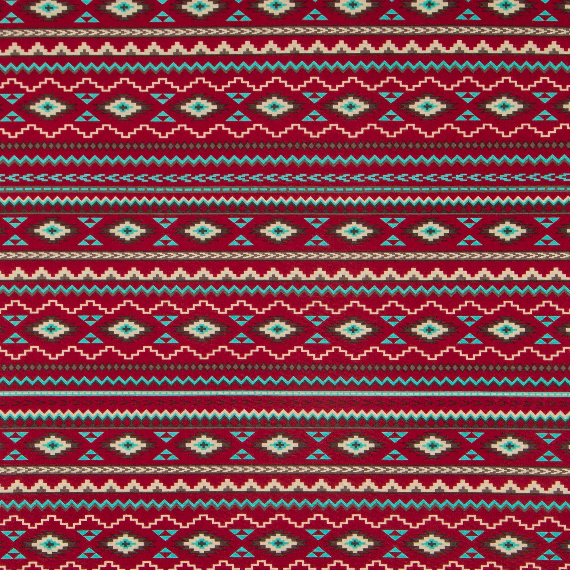 Red Southwest Striped Cotton Calico Fabric Hobby Lobby