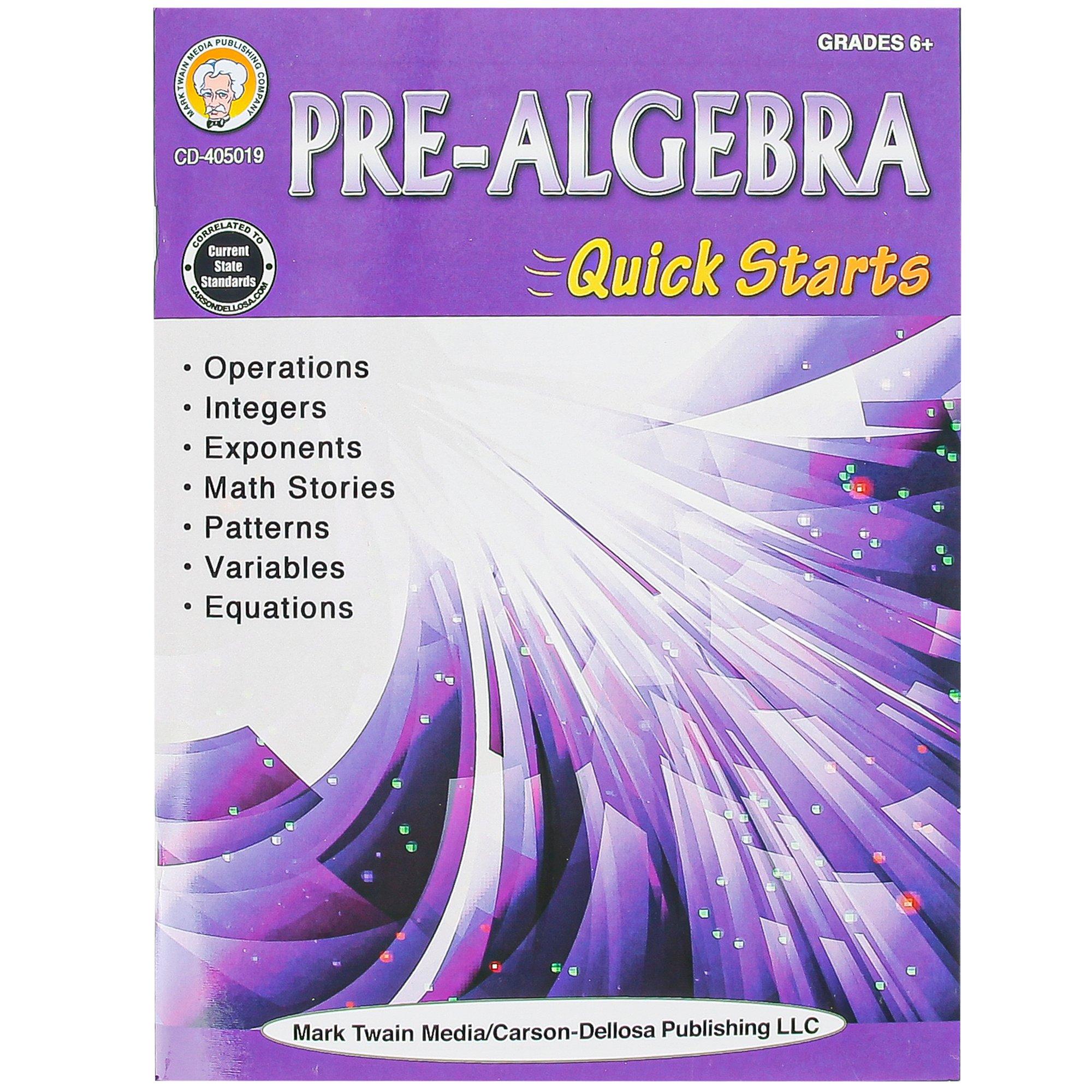 Pre Algebra Quick Starts Workbook Pages Grades Mardel