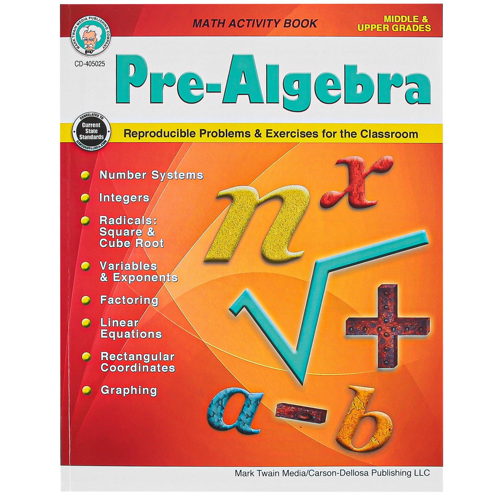 Pre Algebra Math Activity Workbook Pages Grades Mardel