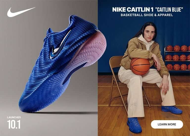 Nike Caitlin 1 Caitlin Blue basketball shoe in blue, shown alongside coordinating apparel and lifestyle imagery.