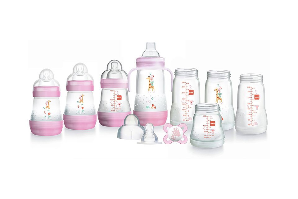 MAM Easy Start anti-colic small bottle set in pink.