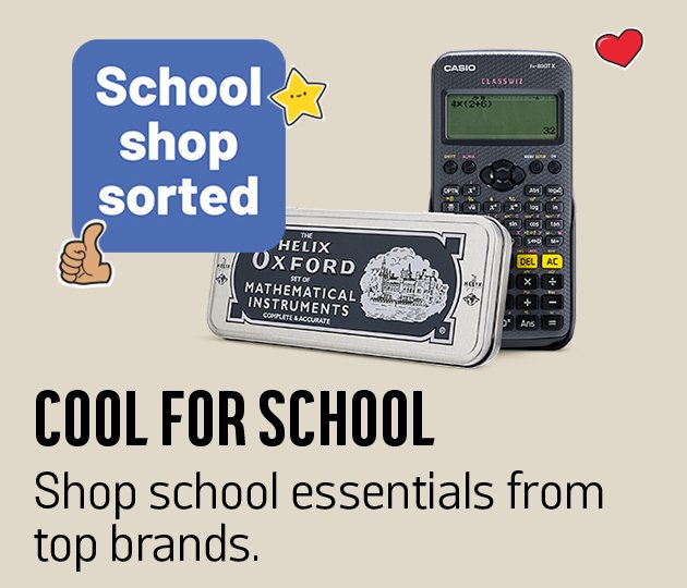 School shop sorted. Cool for school. Shop school essentials from top brands.