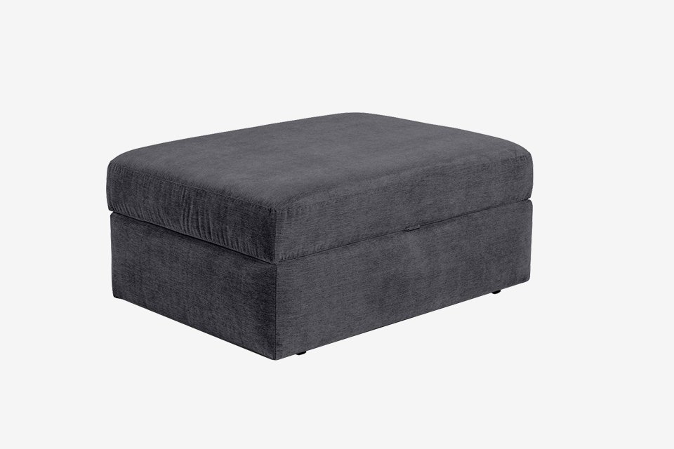 Jackson fabric Sofas in Black, Orange, and Artichoke.