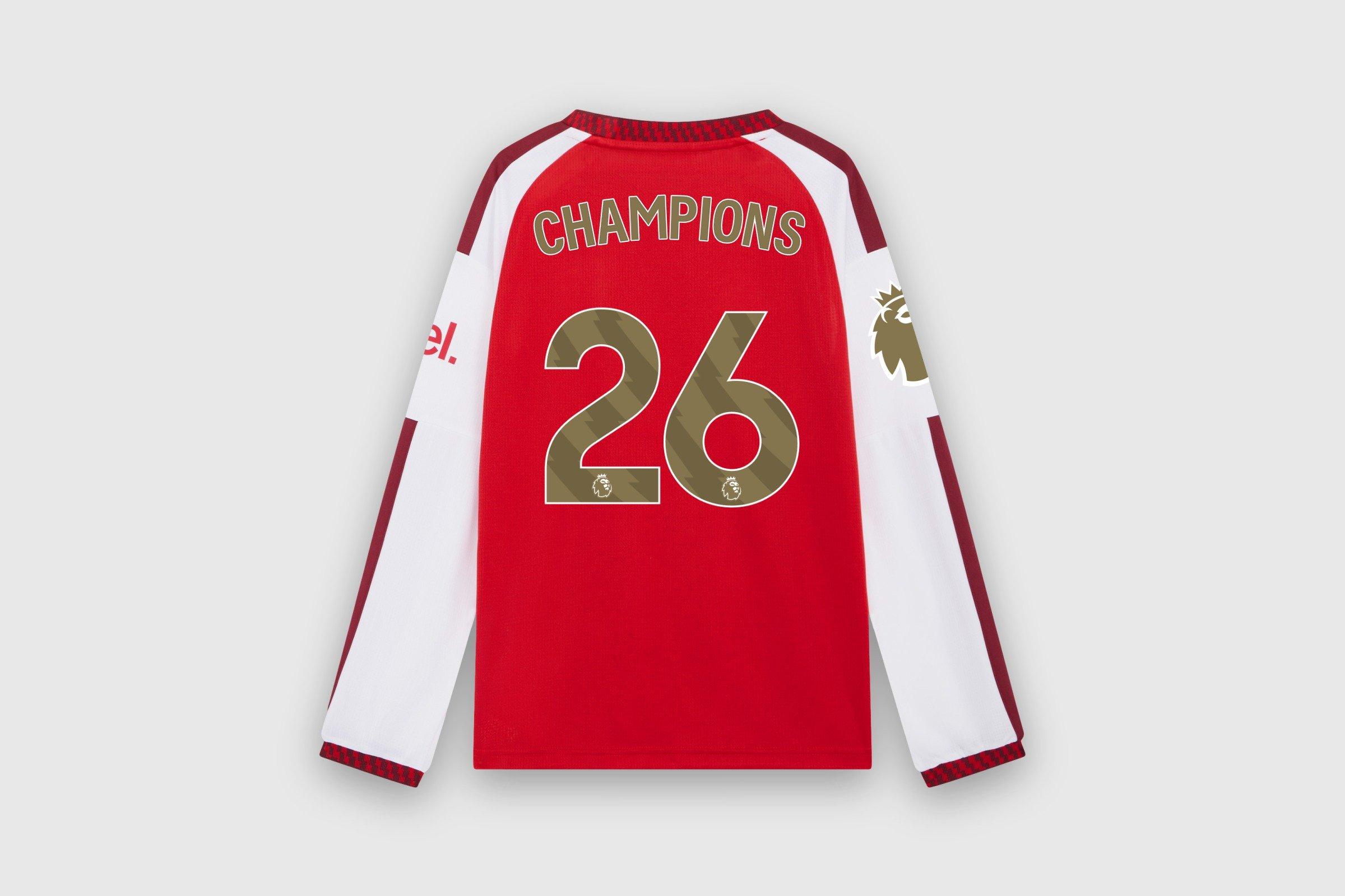 Arsenal adidas Kids Premier League Champions Long Sleeved Home