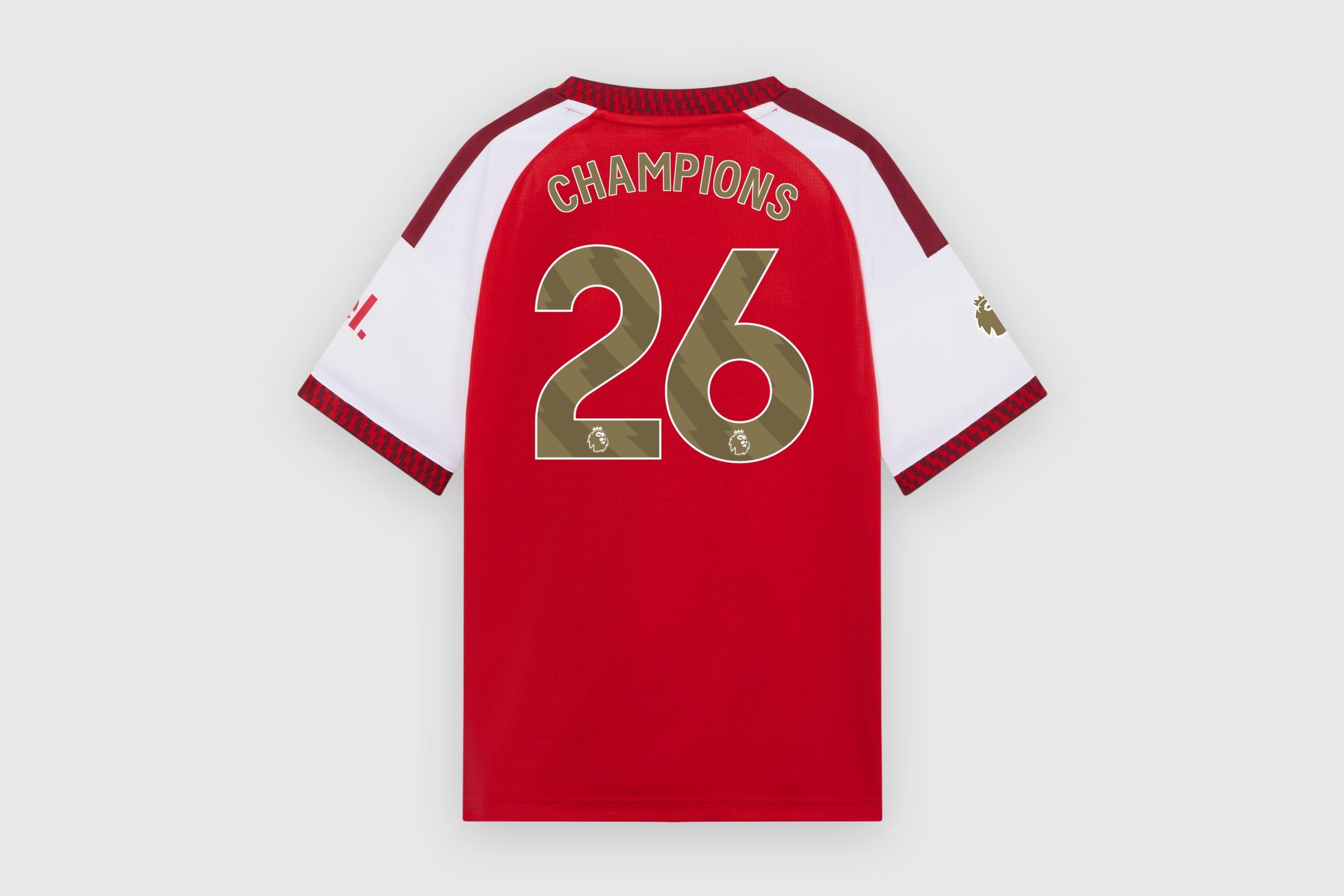 Arsenal adidas Kids Premier League Champions Home Shirt