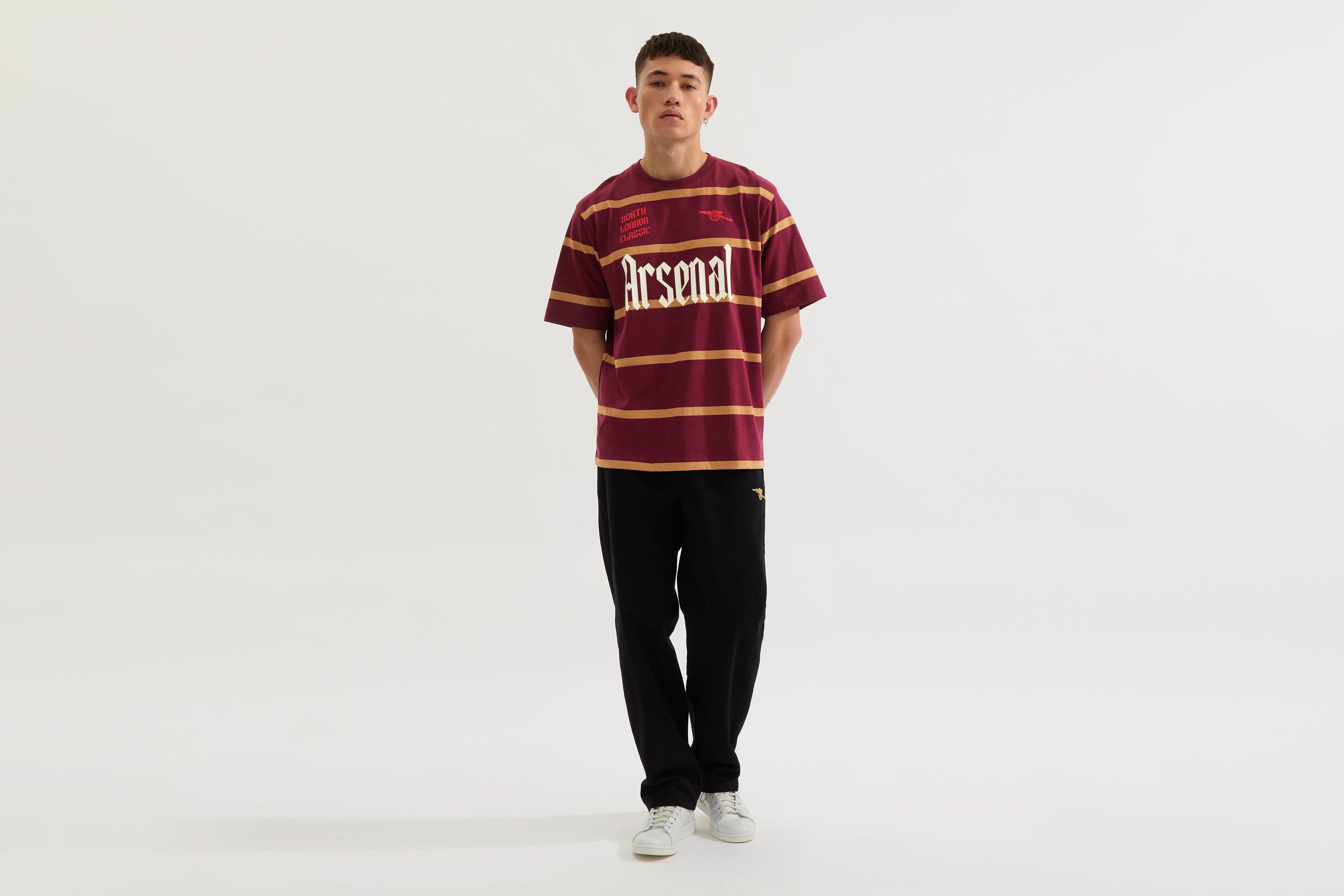Arsenal North London Classic Burgundy Striped T-Shirt | Official