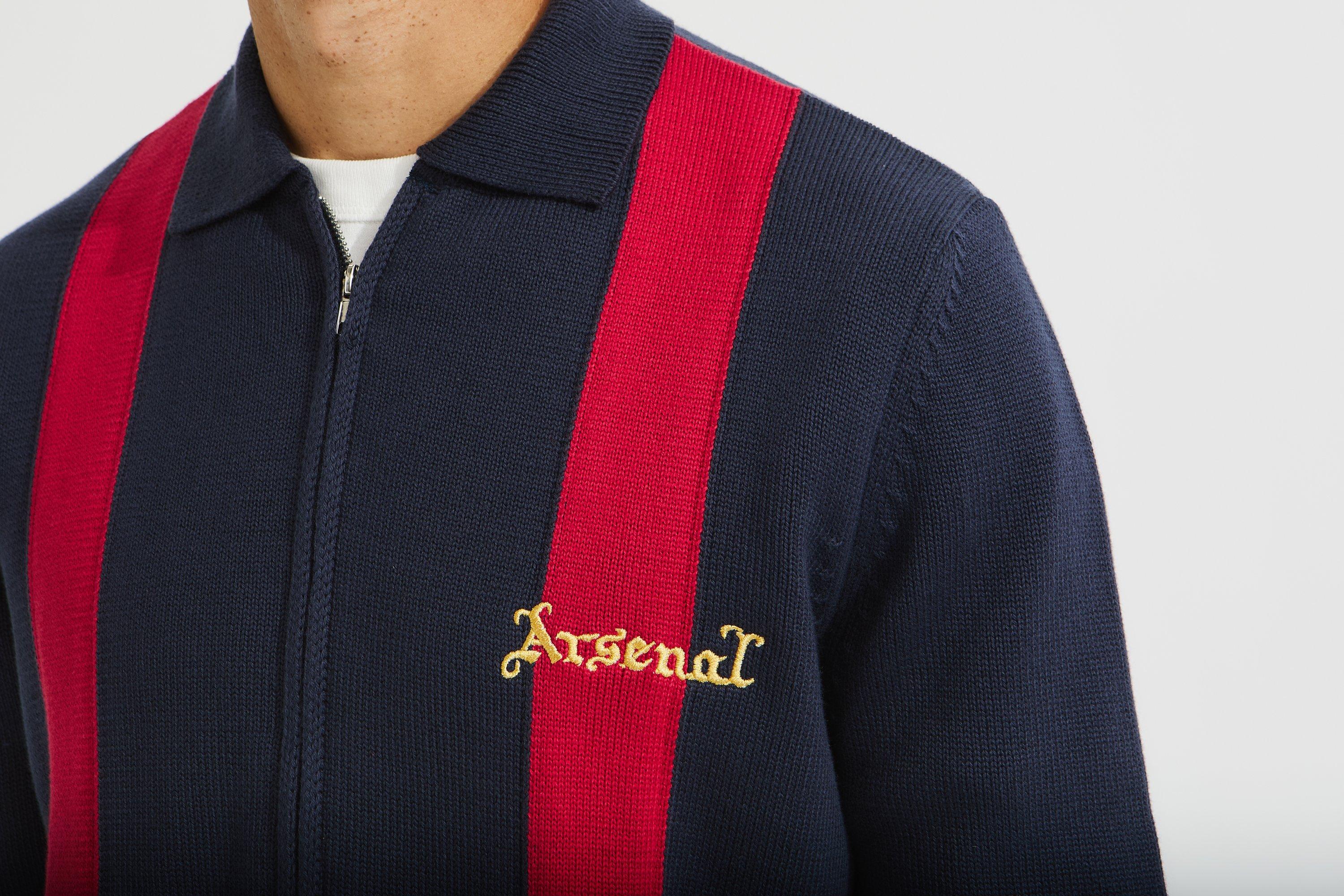 Arsenal Classics Navy Knitted Zip Polo | Official Online Store