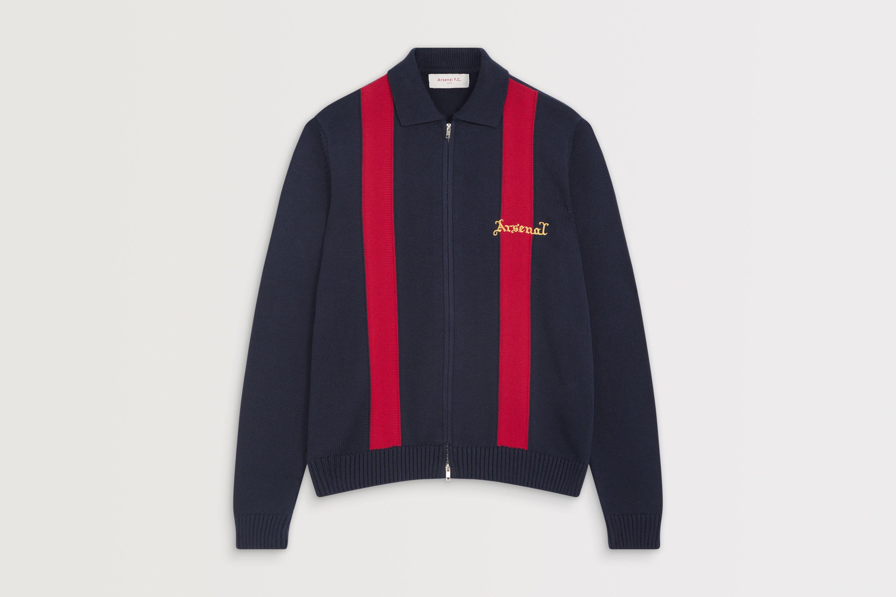 Arsenal Classics Navy Knitted Zip Polo | Official Online Store