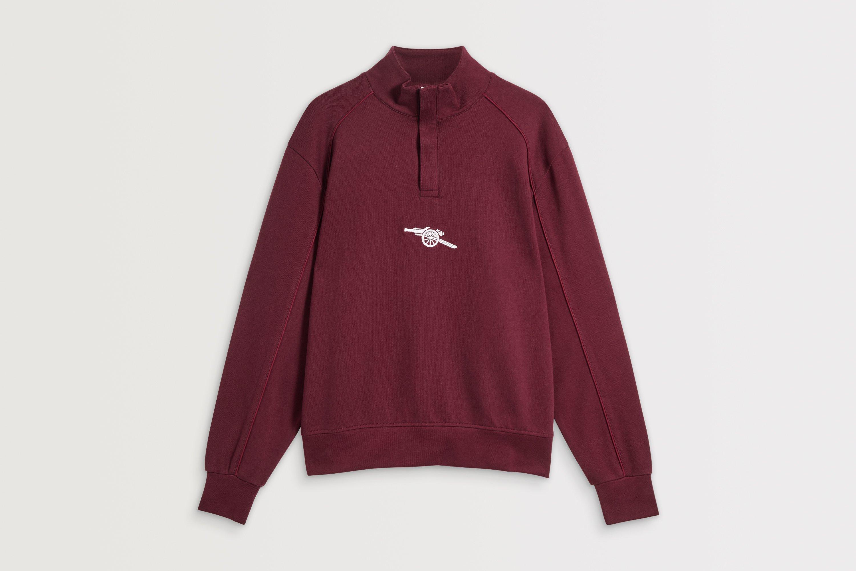Arsenal Essentials Burgundy 1/4 Zip Sweatshirt | Official Online Store
