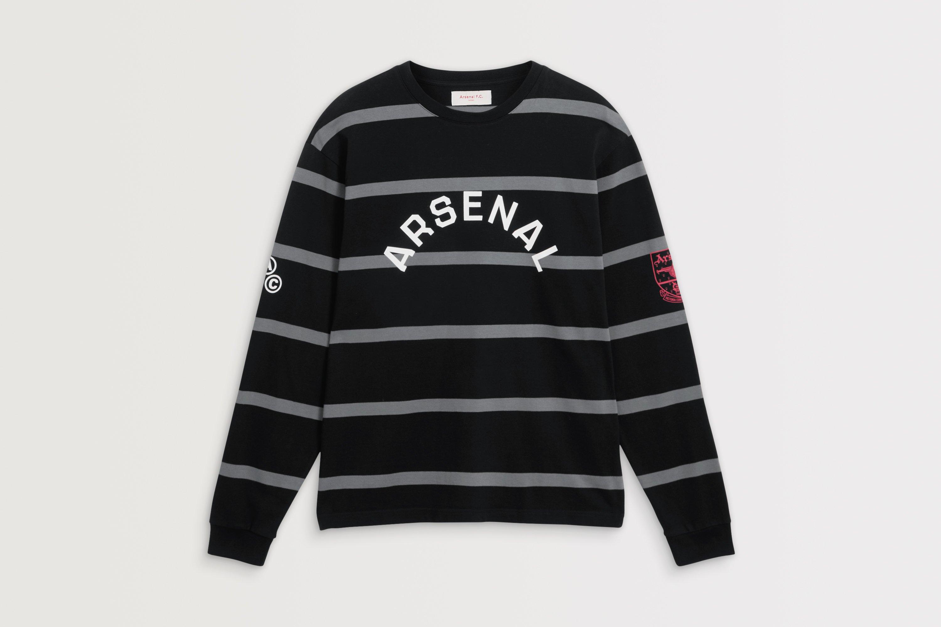 Arsenal Classics Black Northbank Long Sleeved T-Shirt | Official