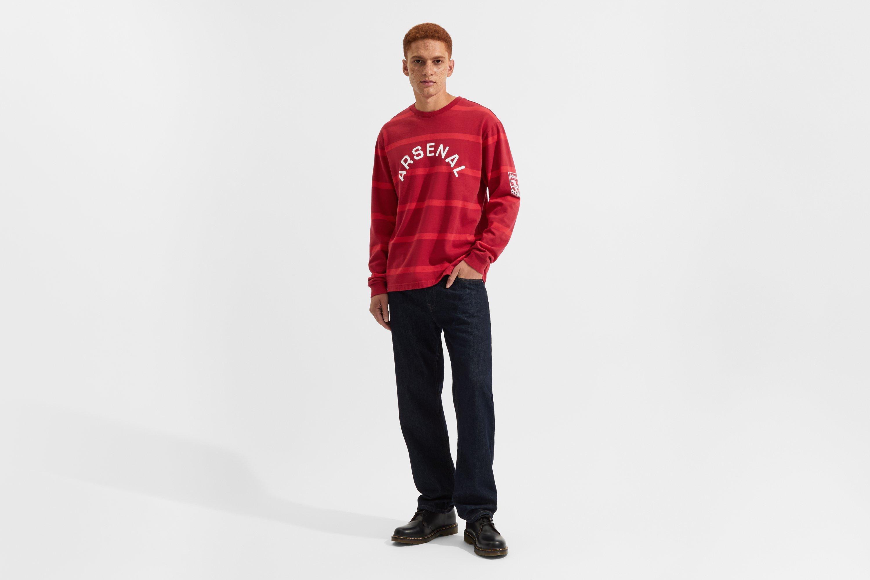Arsenal Classics Red Northbank Long Sleeved T-Shirt | Official