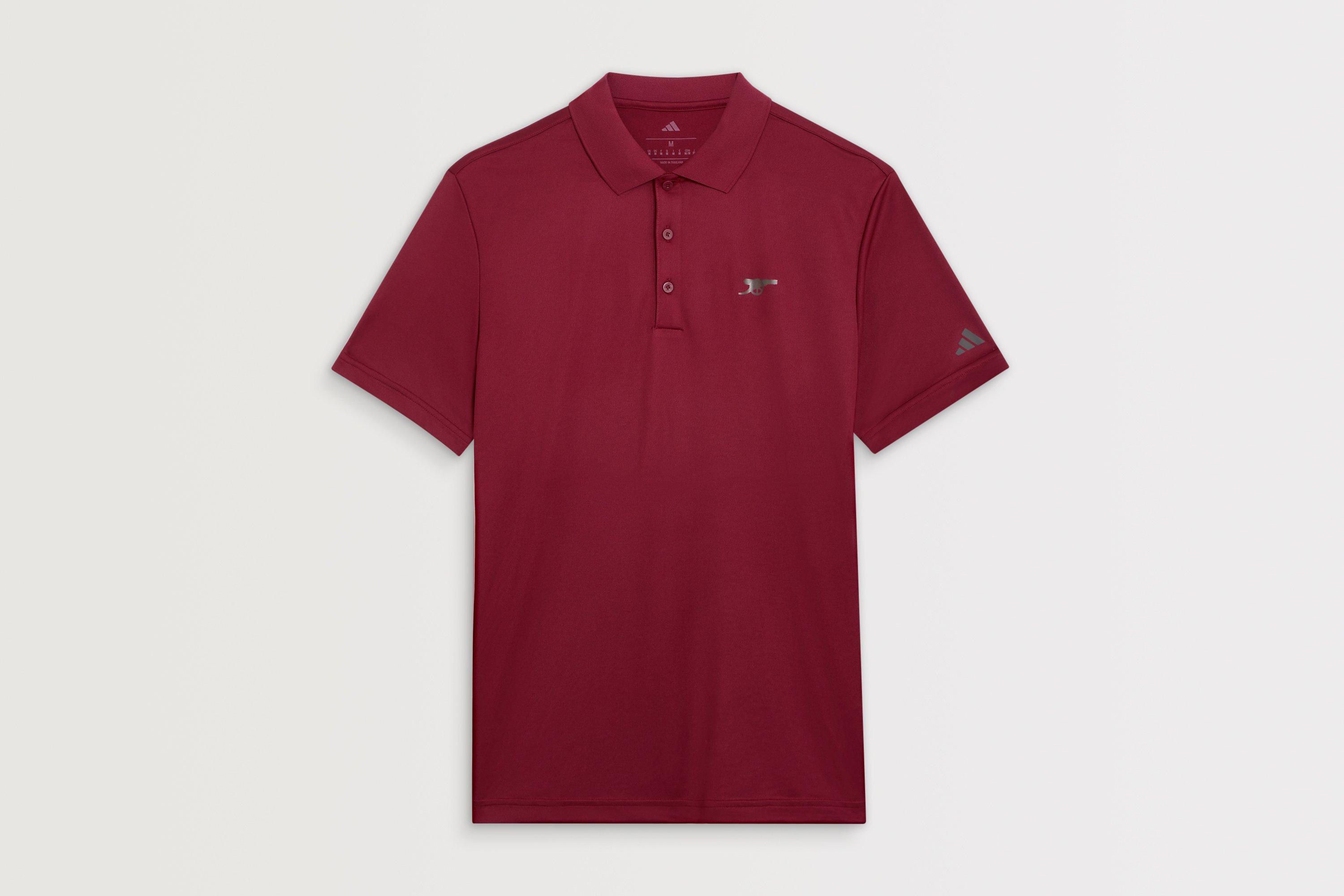 Arsenal adidas Golf Burgundy Performance Polo Shirt | Official