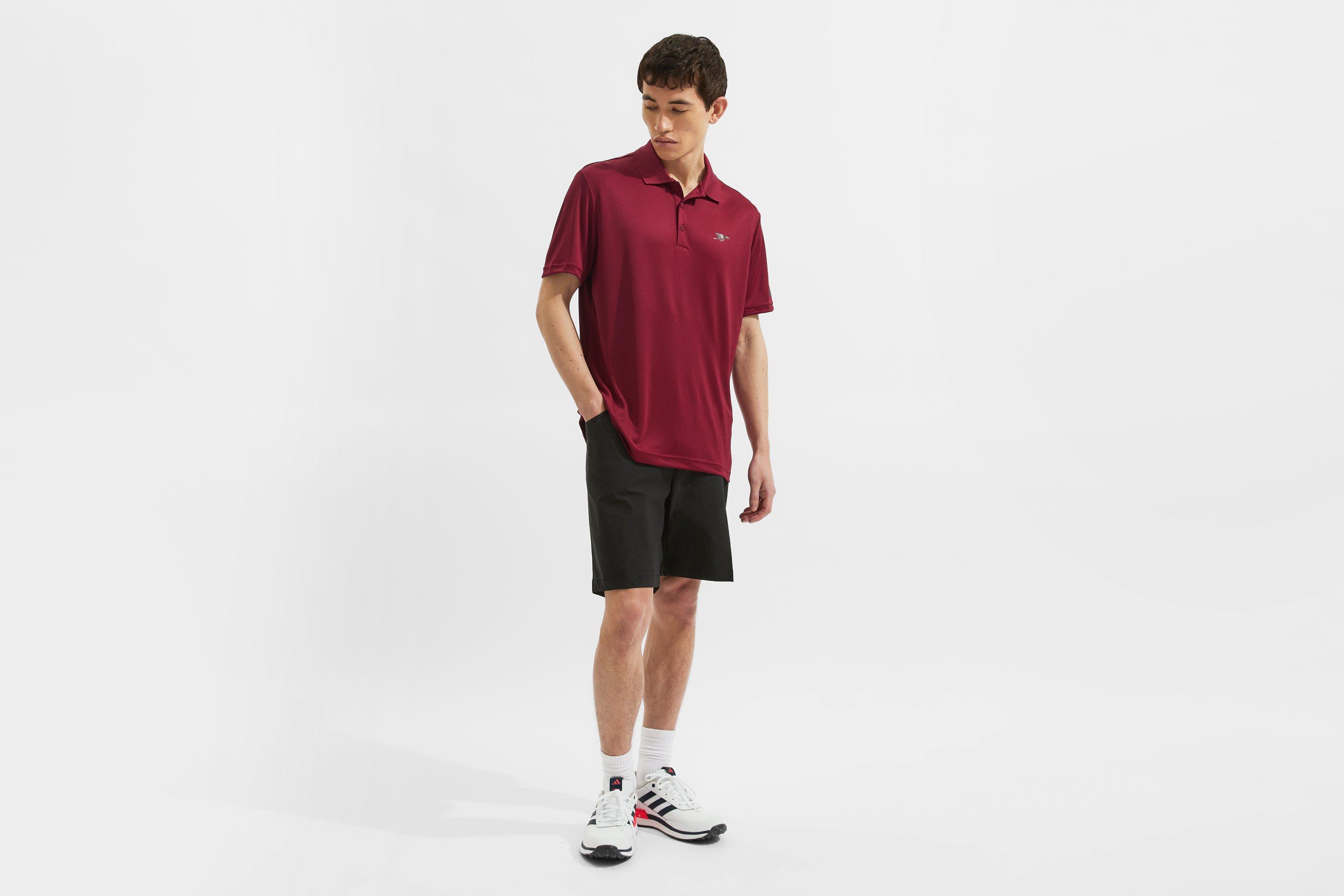 Arsenal adidas Golf Burgundy Performance Polo Shirt | Official