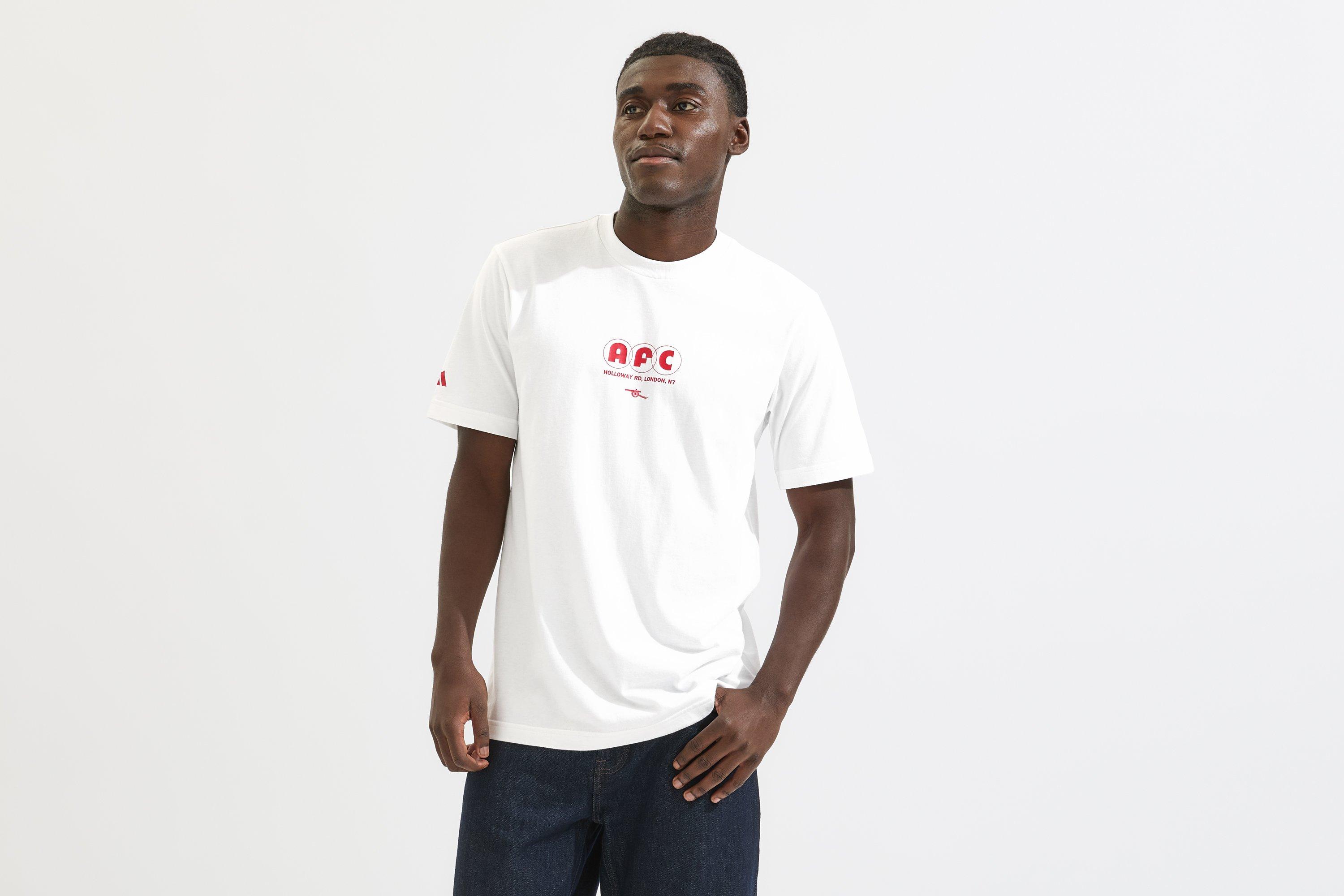 Arsenal adidas 25/26 White Graphic T-Shirt | Official Online Store
