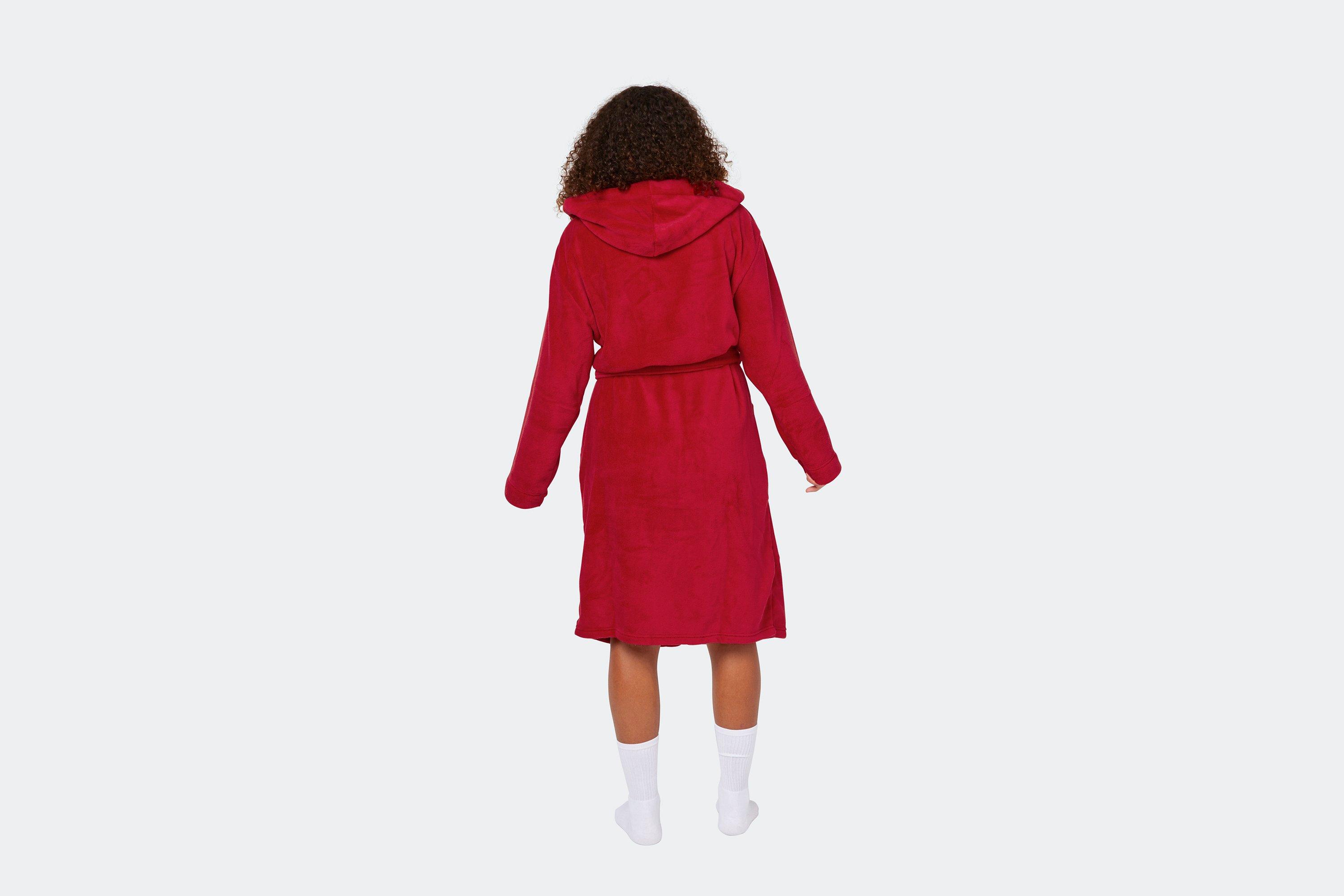 red fleece dressing gown ladies Red Borg Fleece Dressing Gown | Lingerie