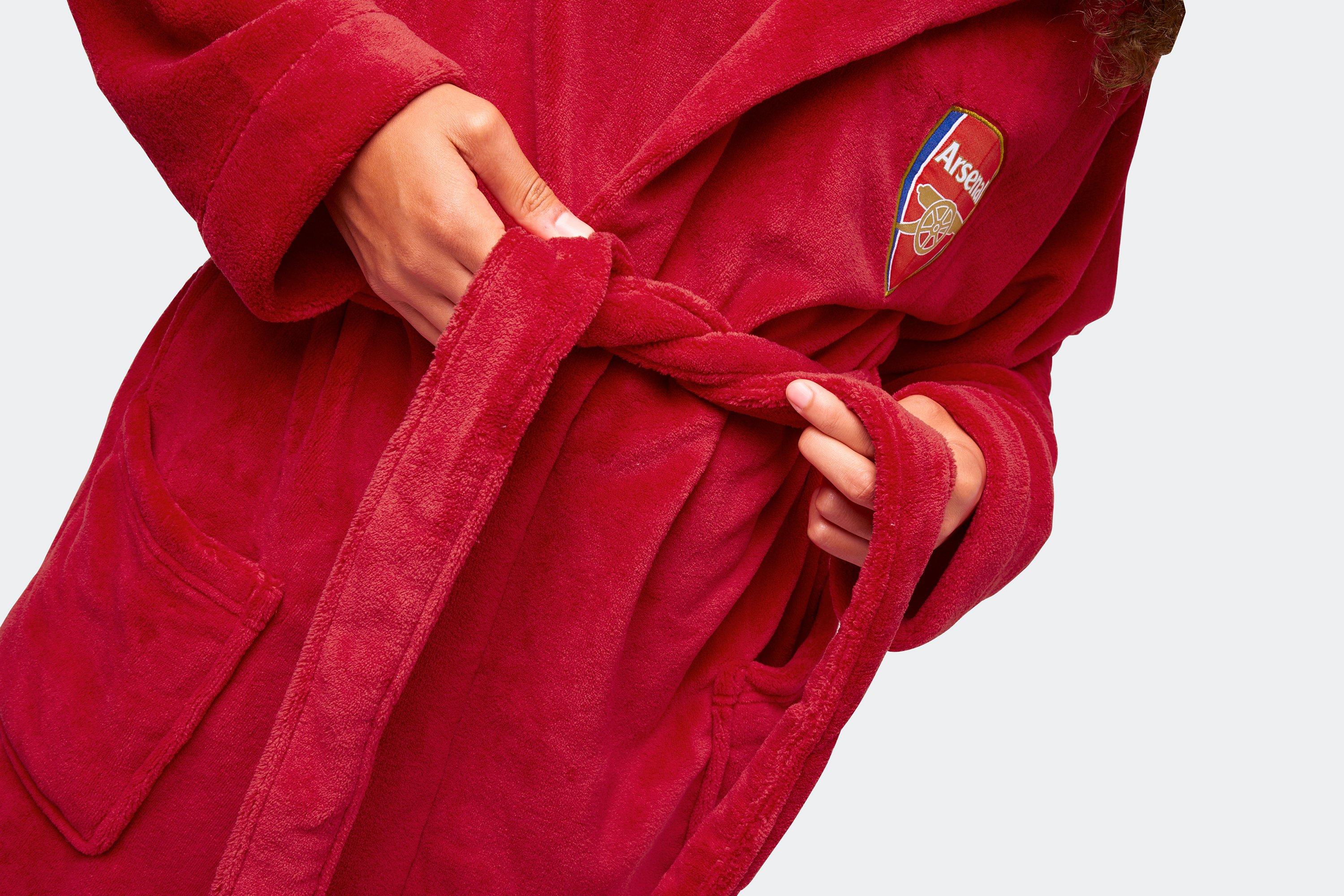 red fleece dressing gown ladies Women's Givoni Ruby Red Long Wrap Dressing Gown  Winter Fleece Robe