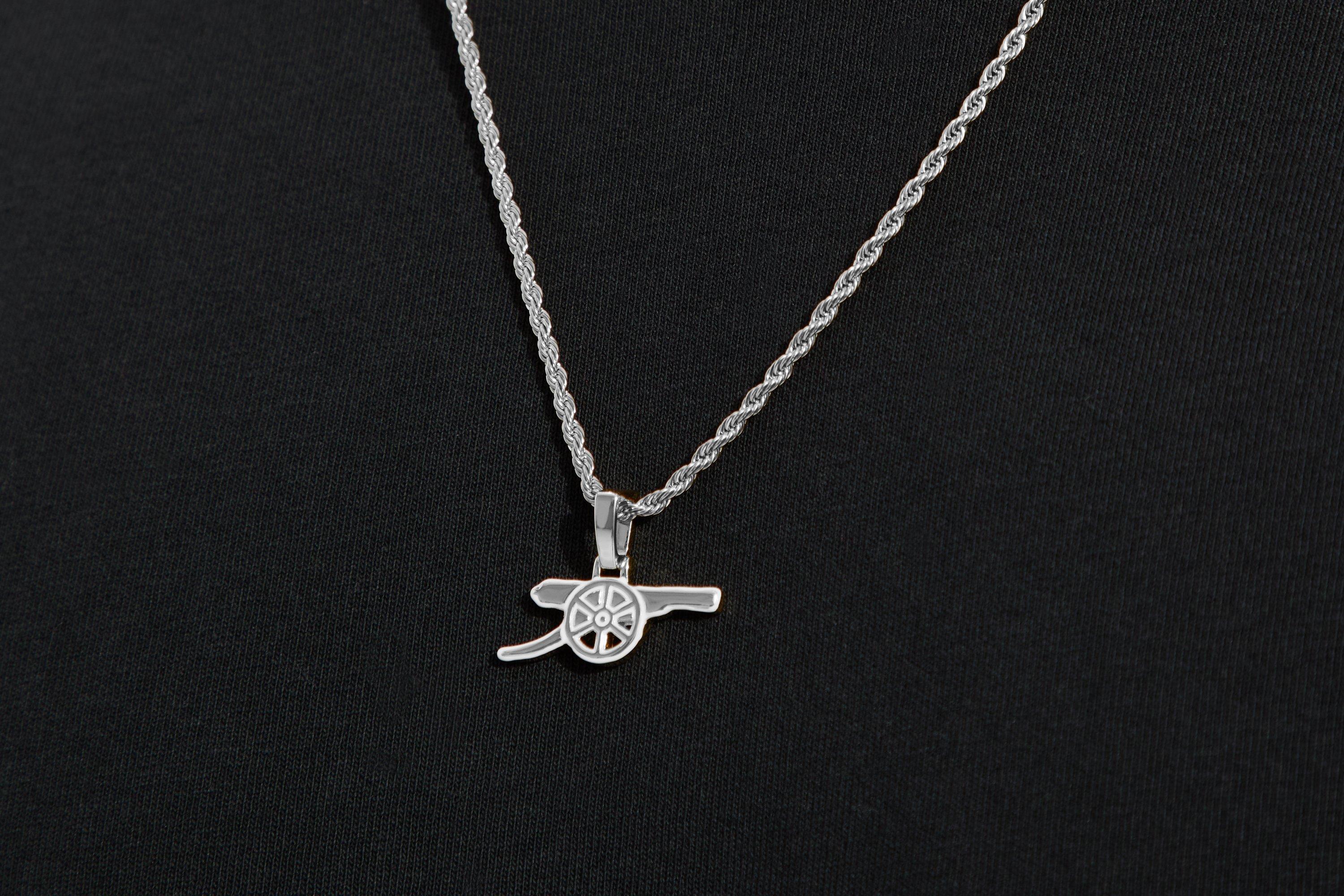 Arsenal White Gold Plated Cannon and Chain | Official Online Store