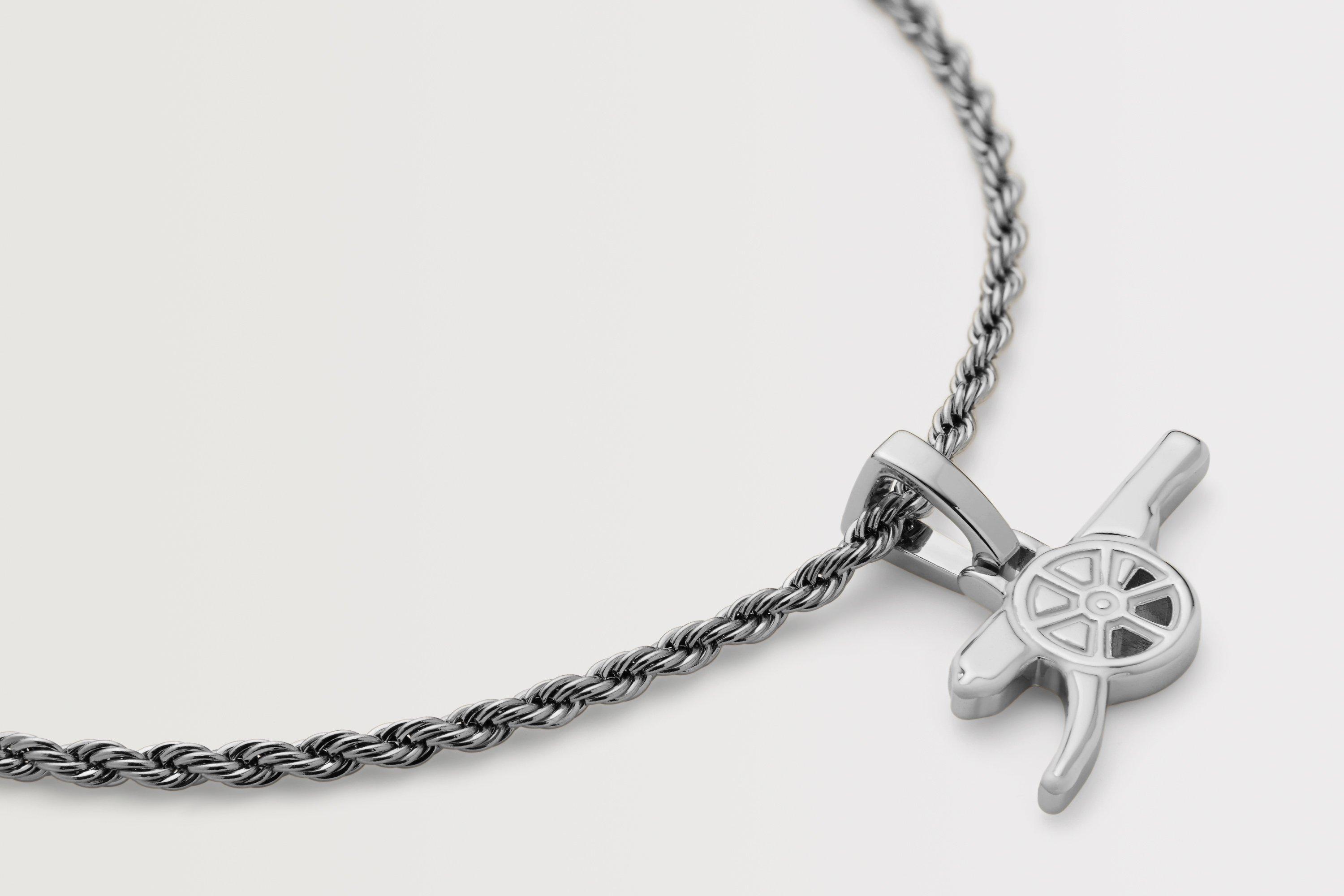 Arsenal White Gold Plated Cannon and Chain | Official Online Store