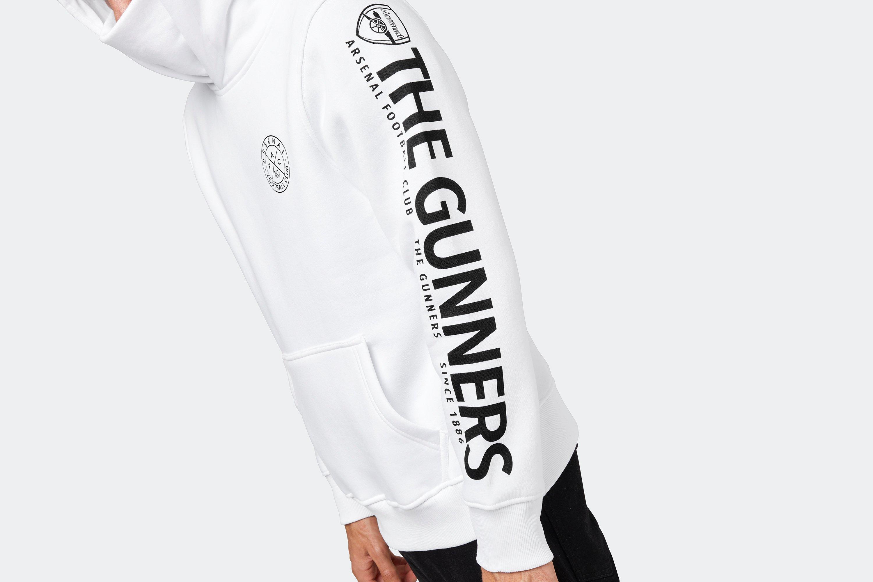 Arsenal 1886 White Snood Hoodie | Official Online Store