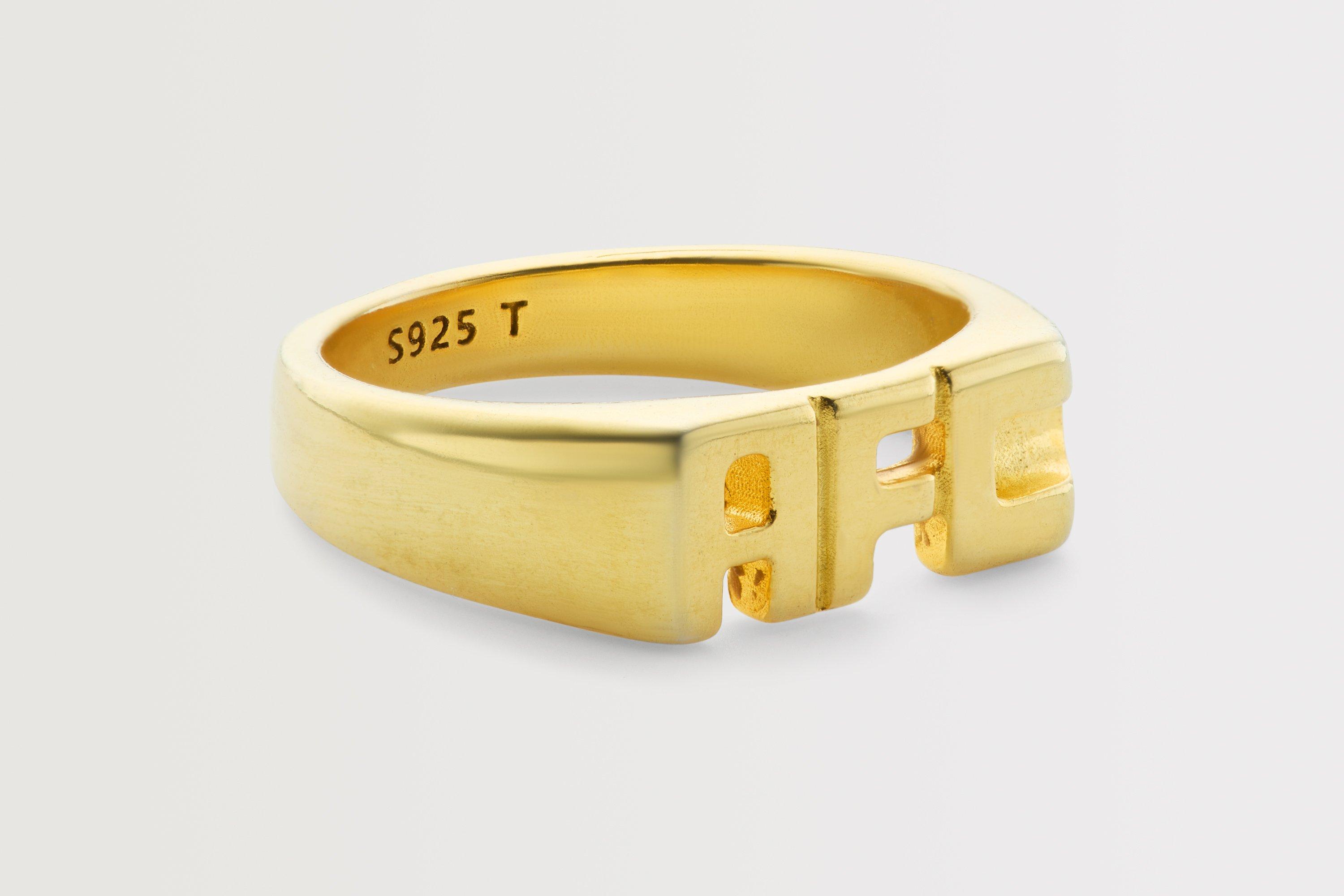 Arsenal 18ct Gold Plated AFC Ring