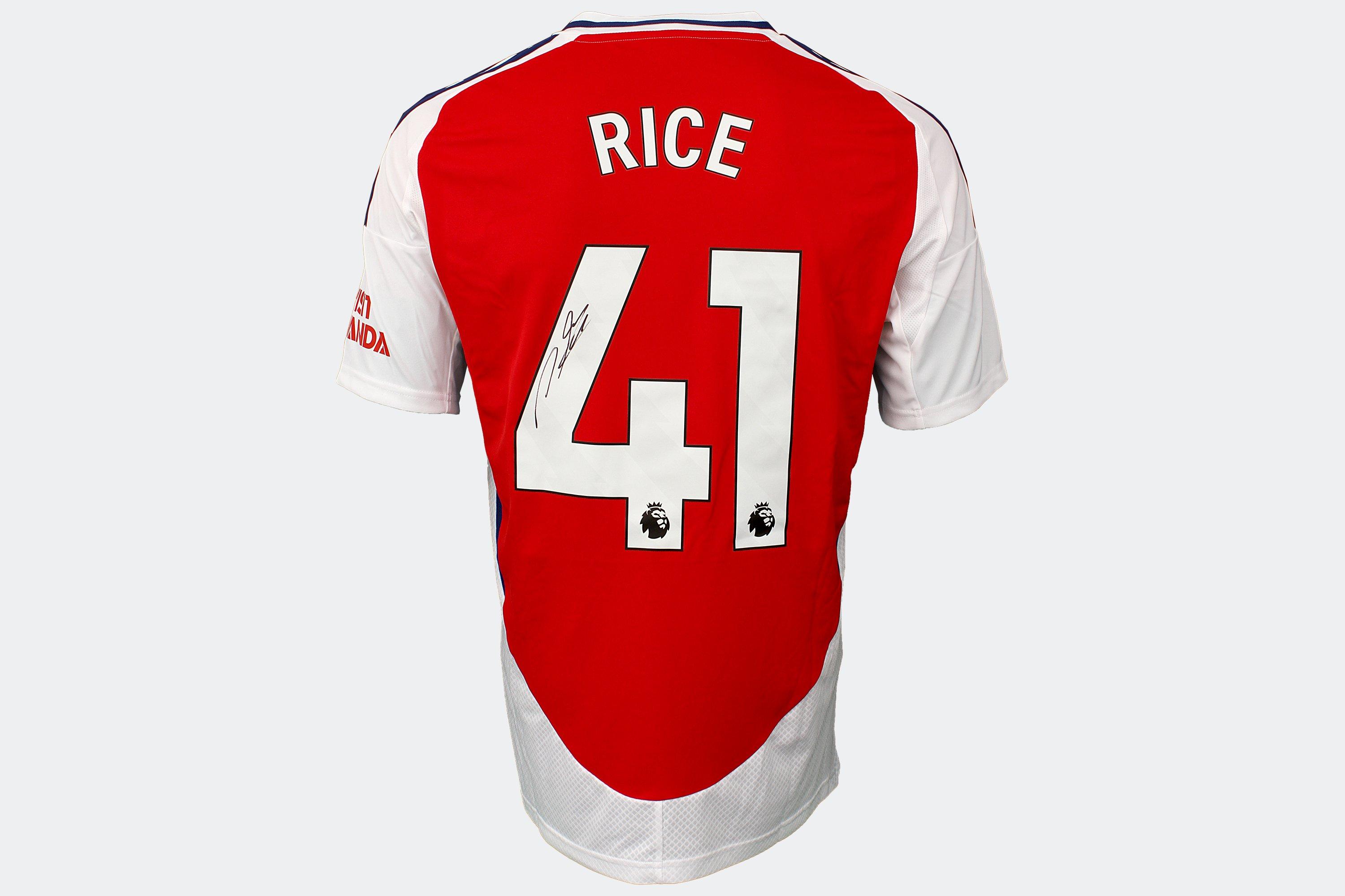 Arsenal 24/25 Home Boxed Signed Shirt RICE | Official Online Store