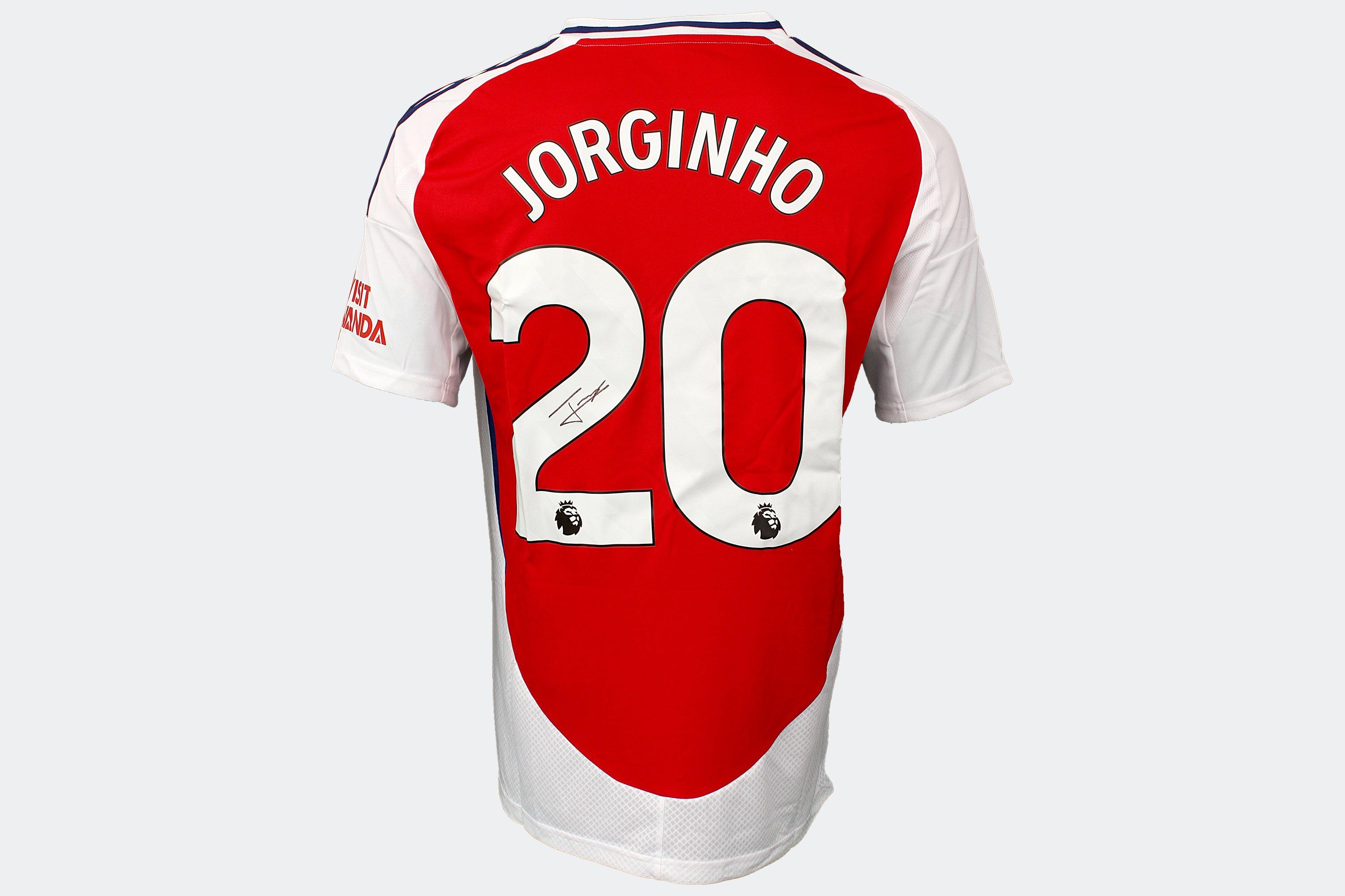 Arsenal 24/25 Home Boxed Signed Shirt JORGINHO | Official Online Store