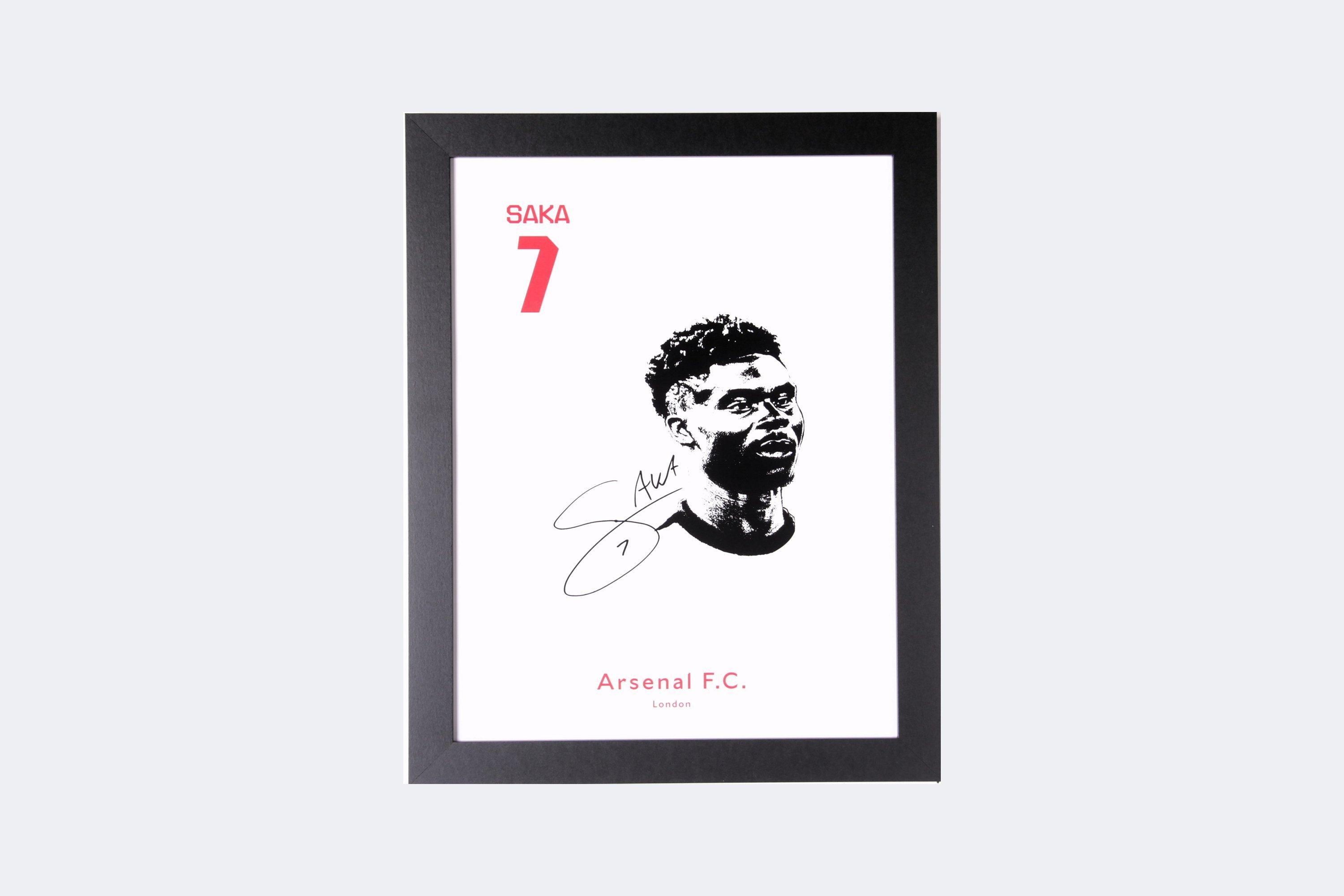 Arsenal Framed Digital Signed Headshot SAKA | Official Online Store