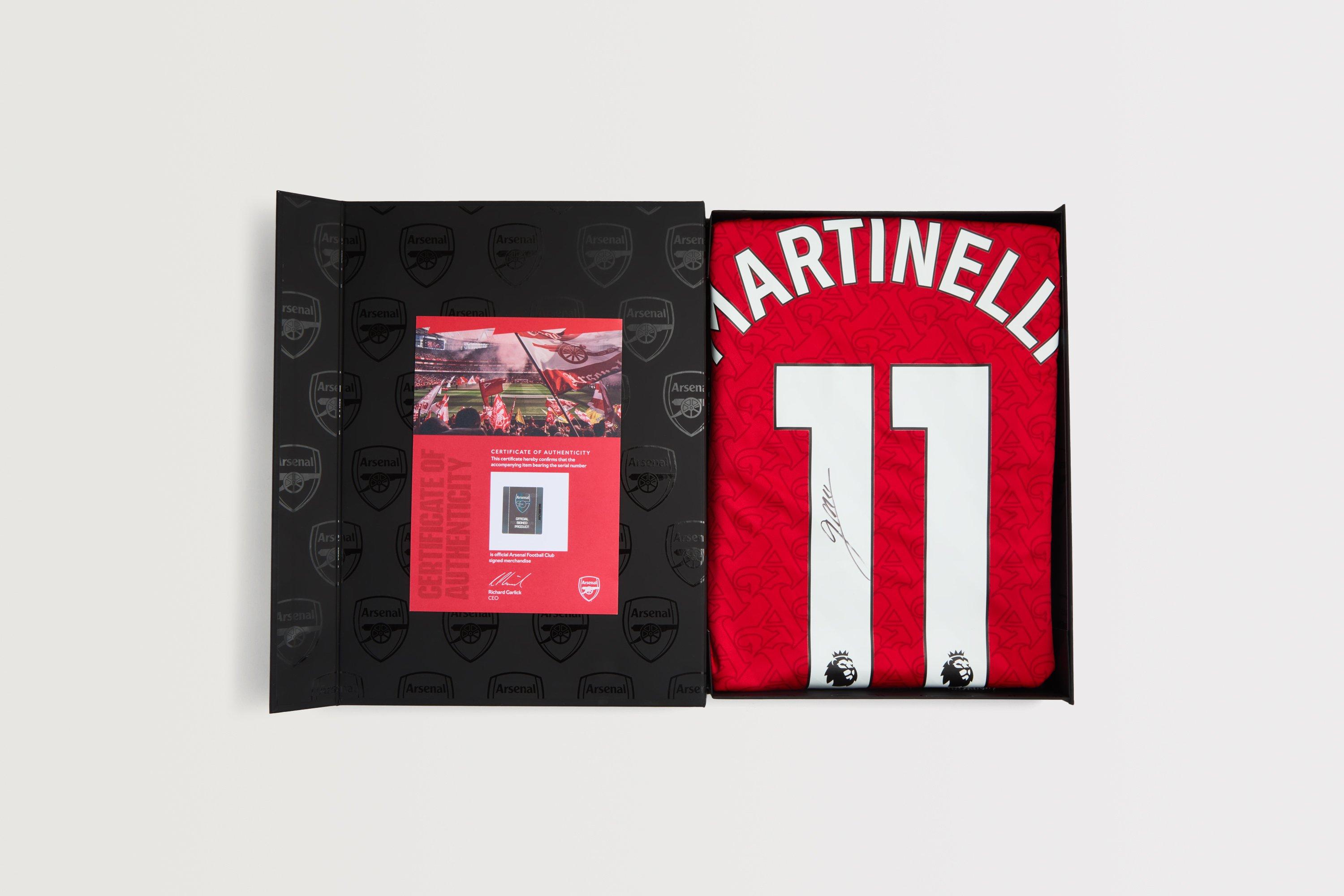 Arsenal 25/26 Home Boxed Signed Shirt MARTINELLI | Official Online