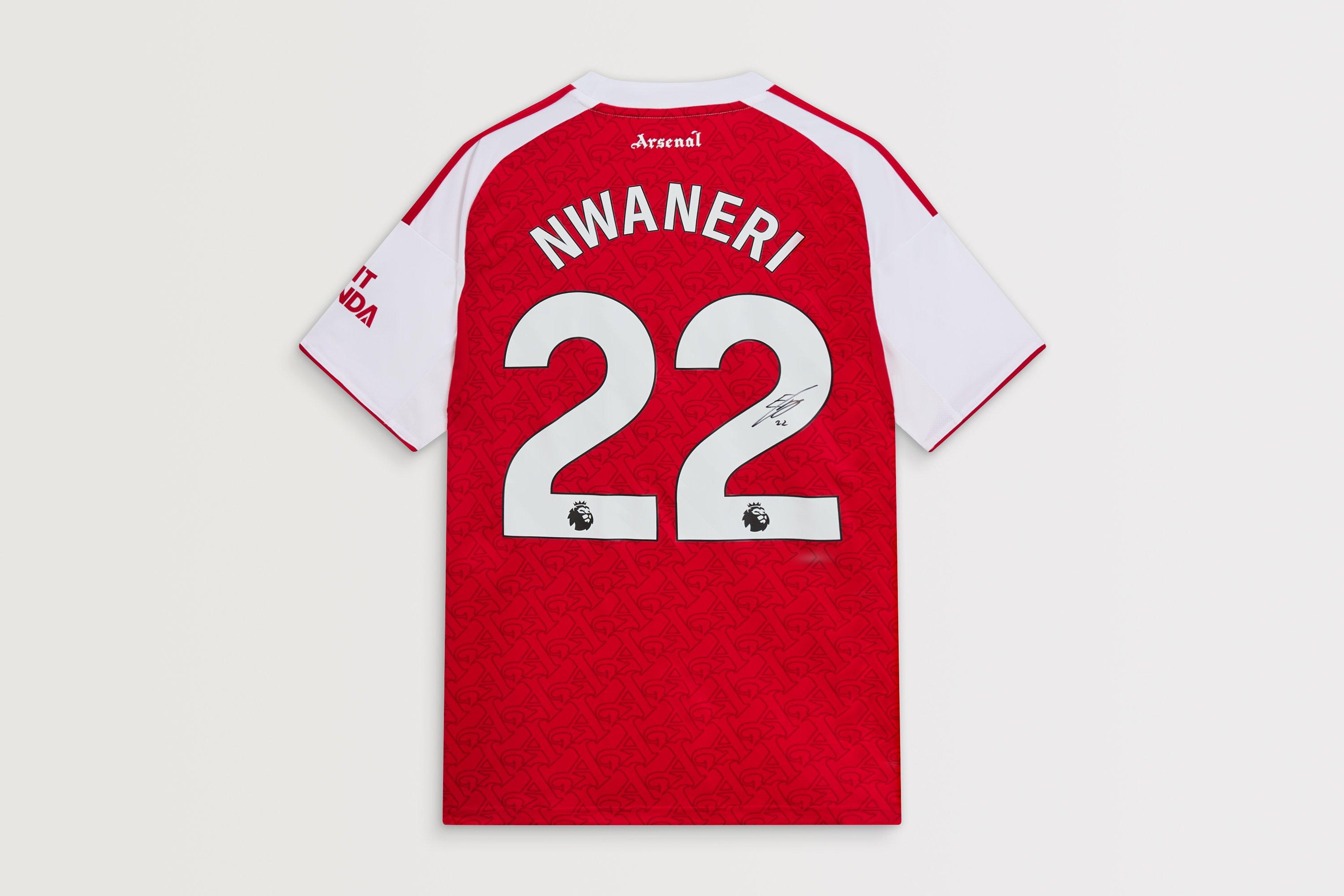 Arsenal 25/26 Home Boxed Signed Shirt NWANERI | Official Online Store