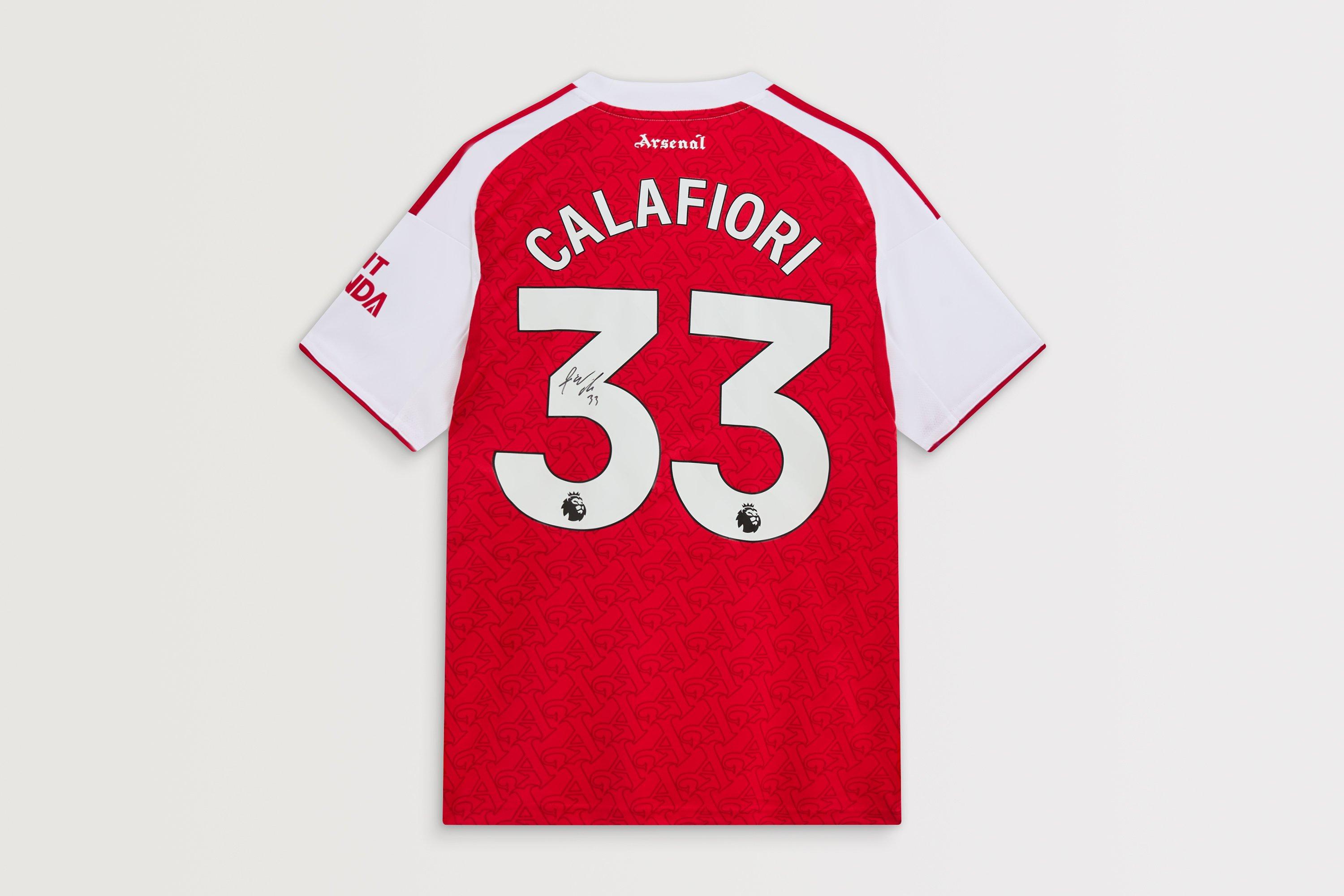 Arsenal 25/26 Home Boxed Signed Shirt CALAFIORI | Official Online