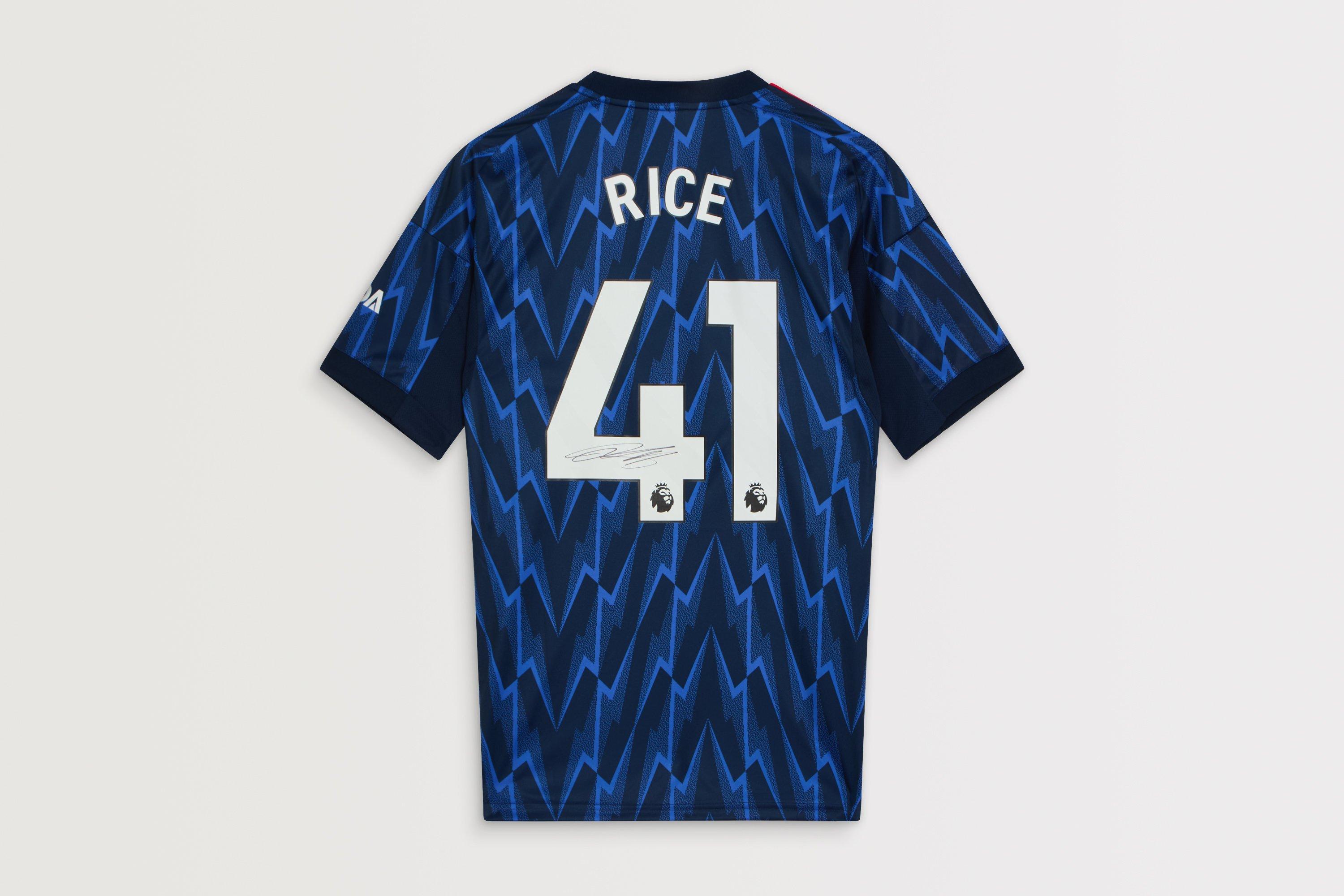 Arsenal 25/26 Away Boxed Signed Shirt RICE | Official Online Store