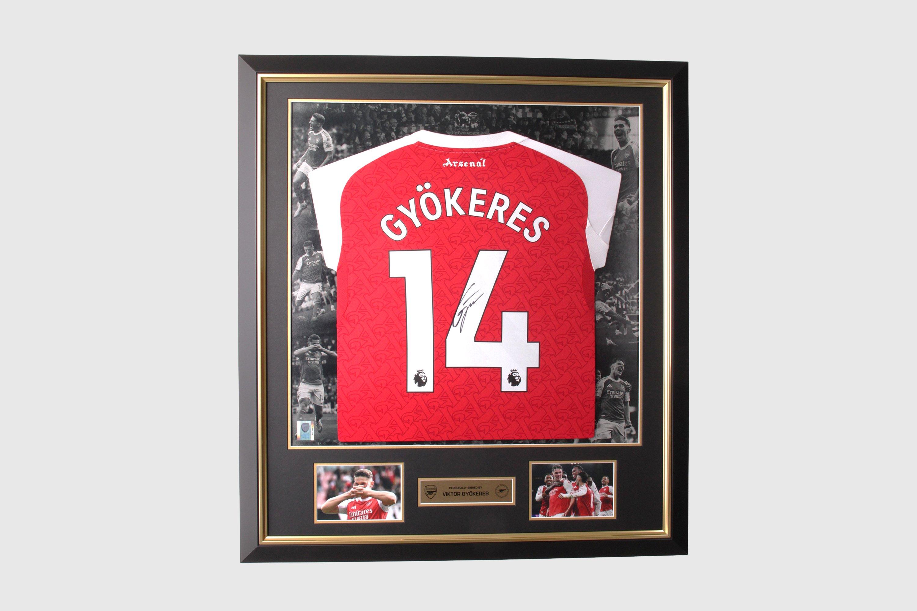 Arsenal 25/26 Gyokeres Framed Signed Home Shirt | Official Online