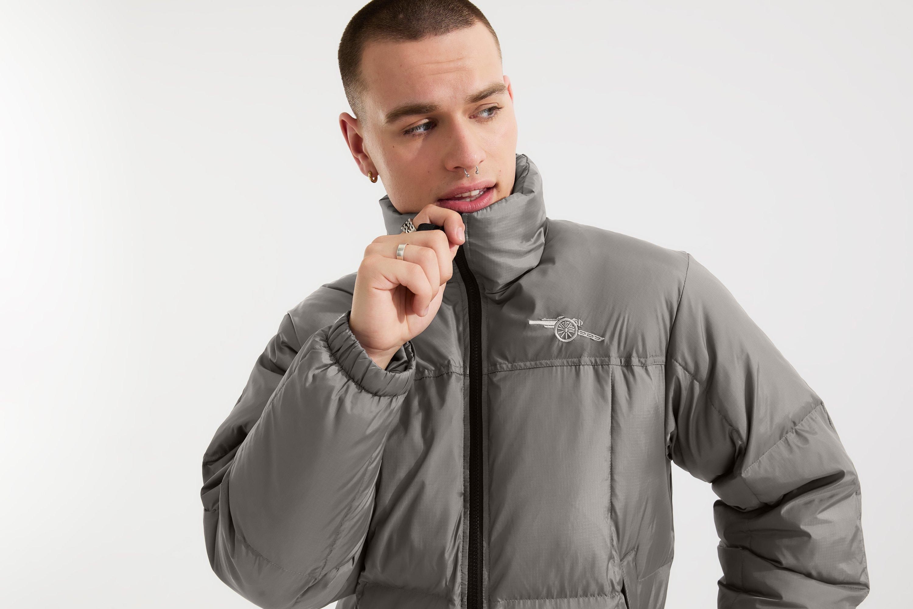 Arsenal Grey Cannon Puffer Jacket | Official Online Store