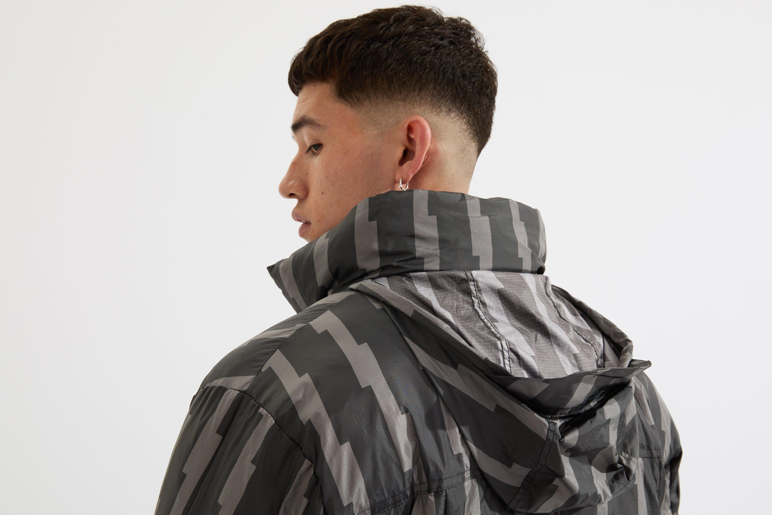 Arsenal Black Printed Cannon Puffer Jacket | Official Online Store