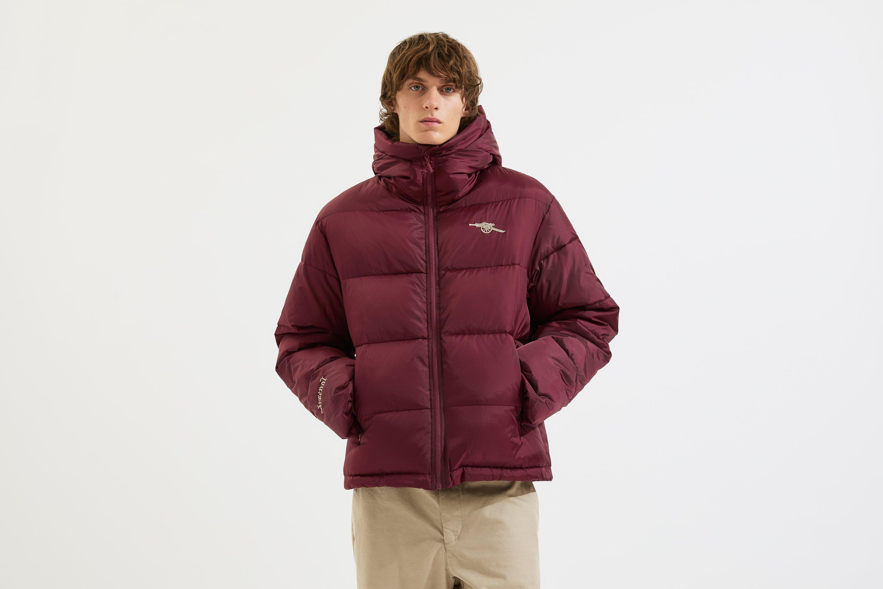 最終値下げ　日本未発売 Arsenal Puffer Jack アーセナル Arsenal Essentials Unisex Burgundy Cannon Hooded Puffer Jacket