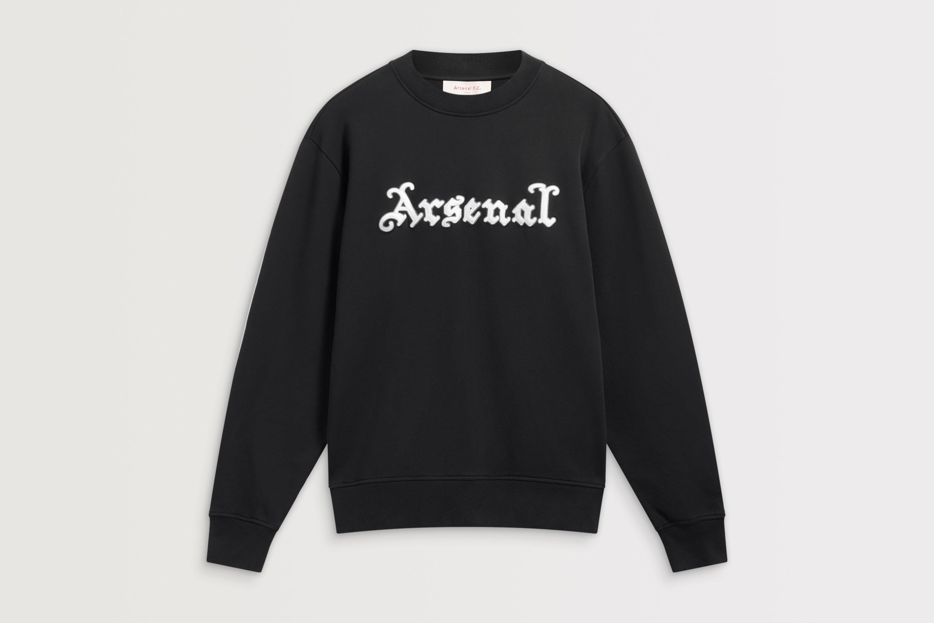 Arsenal Classics Unisex Gothic Black Crew Sweatshirt | Official