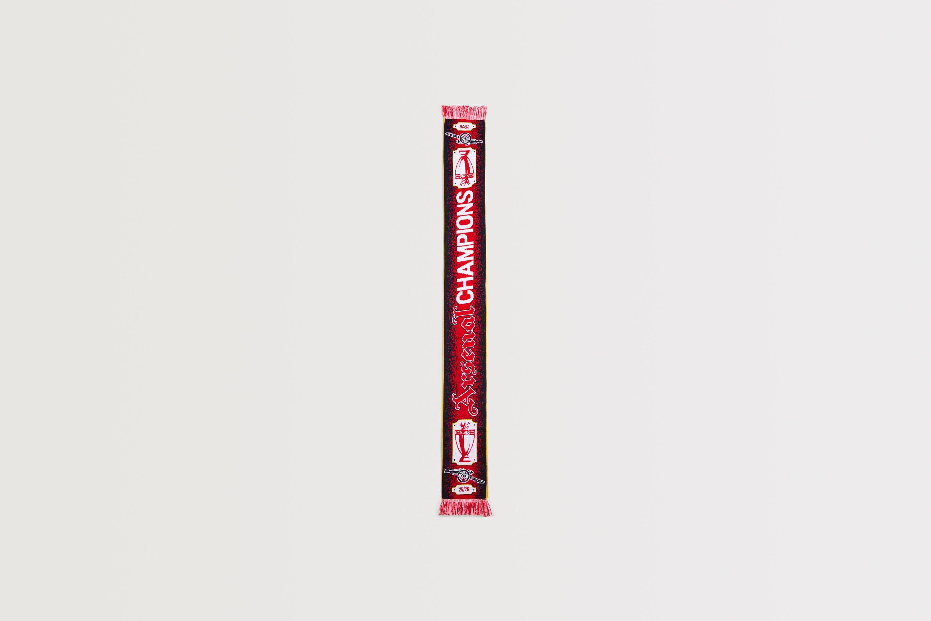 Arsenal Champions 25/26 Gothic Trophy Scarf | Official Online Store