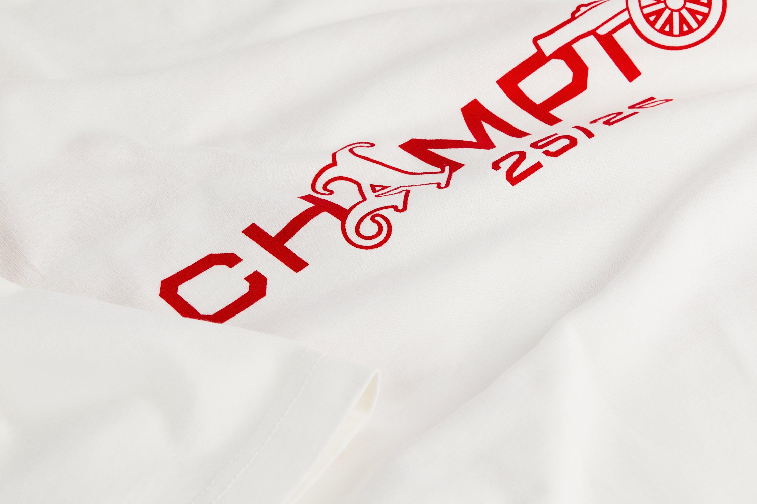 Arsenal Champions Squad 25/26 White Crew T-Shirt | Official Online