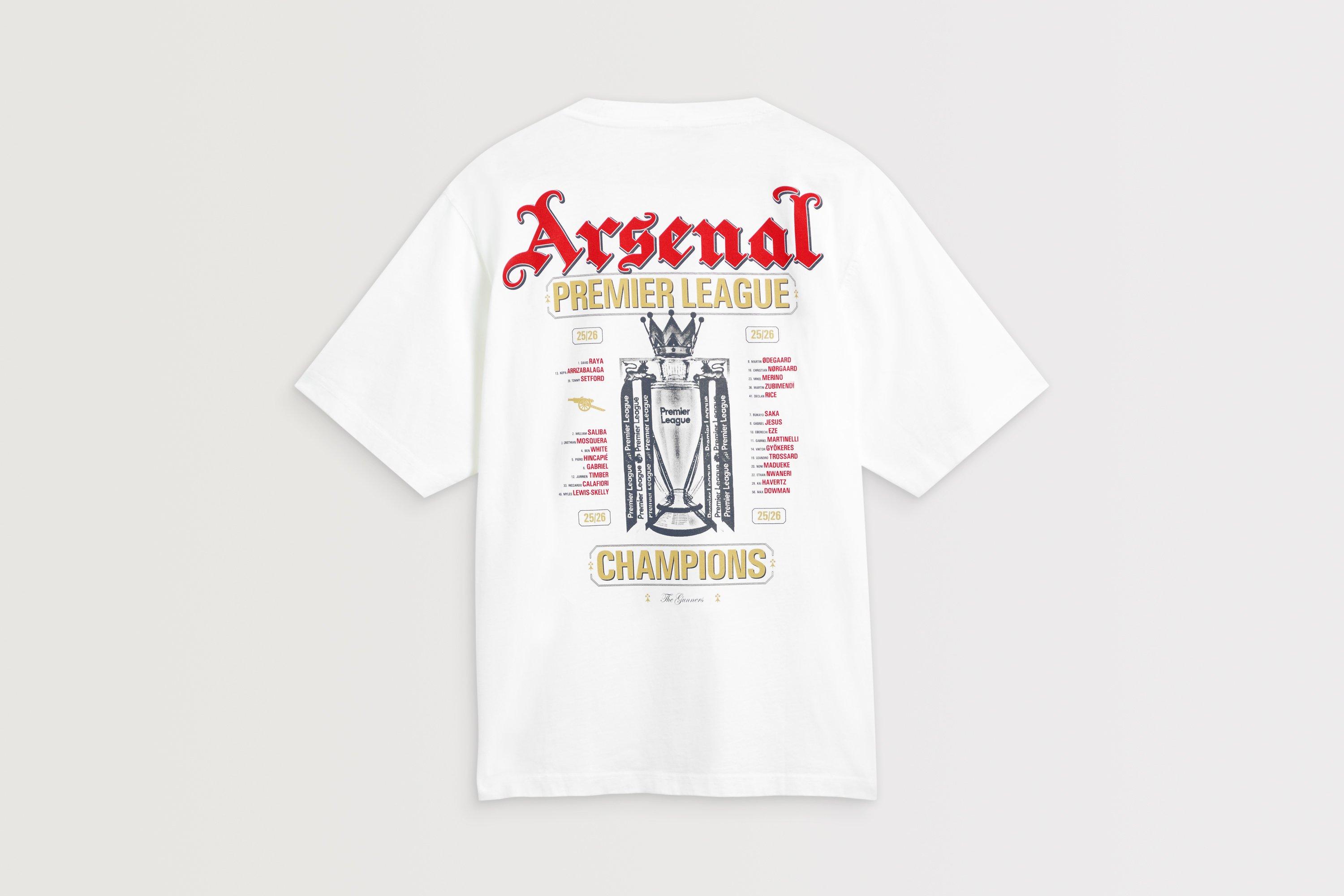 Arsenal Premiere League Champions 25/26 White Crew T-Shirt