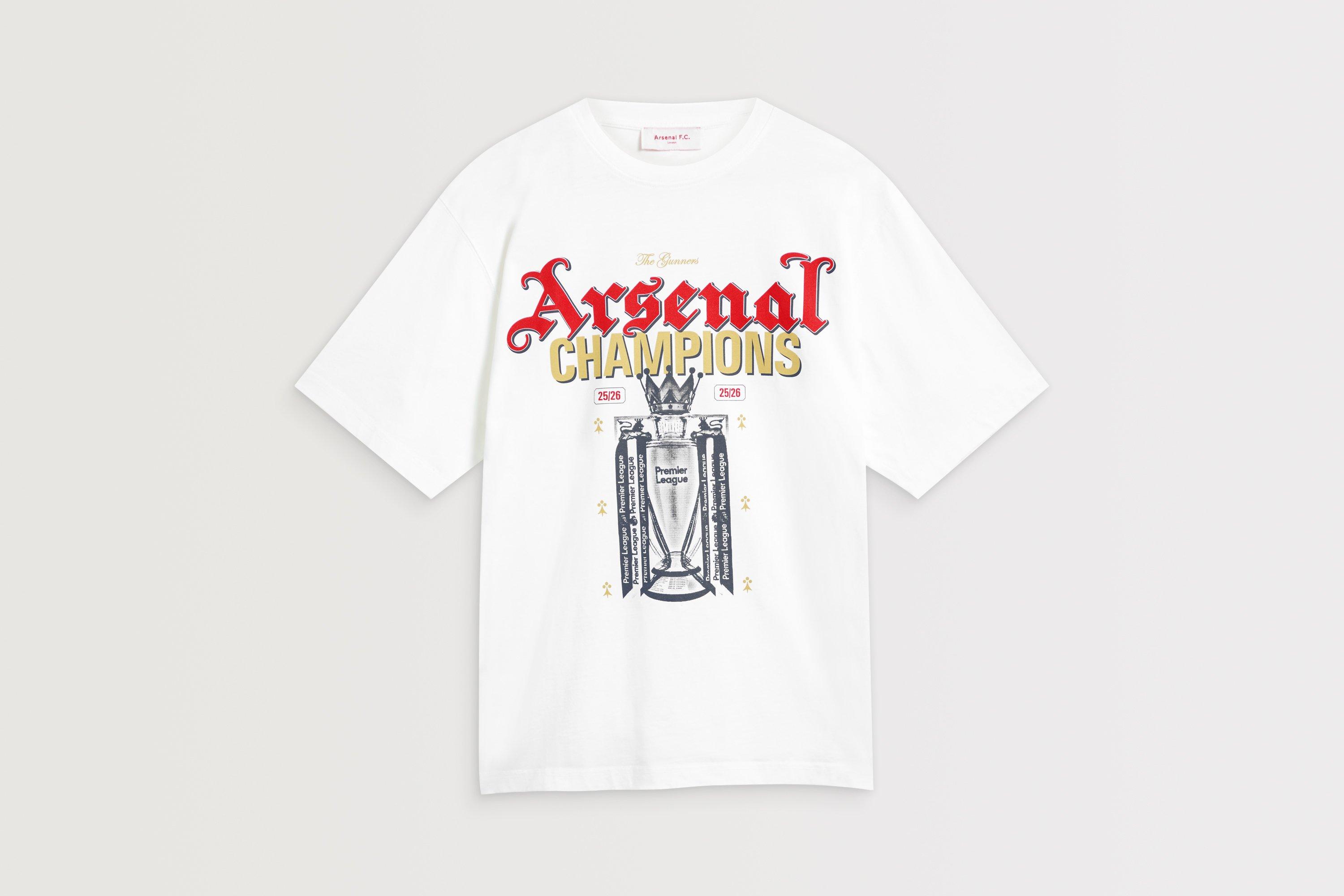Arsenal Premiere League Champions 25/26 White Crew T-Shirt