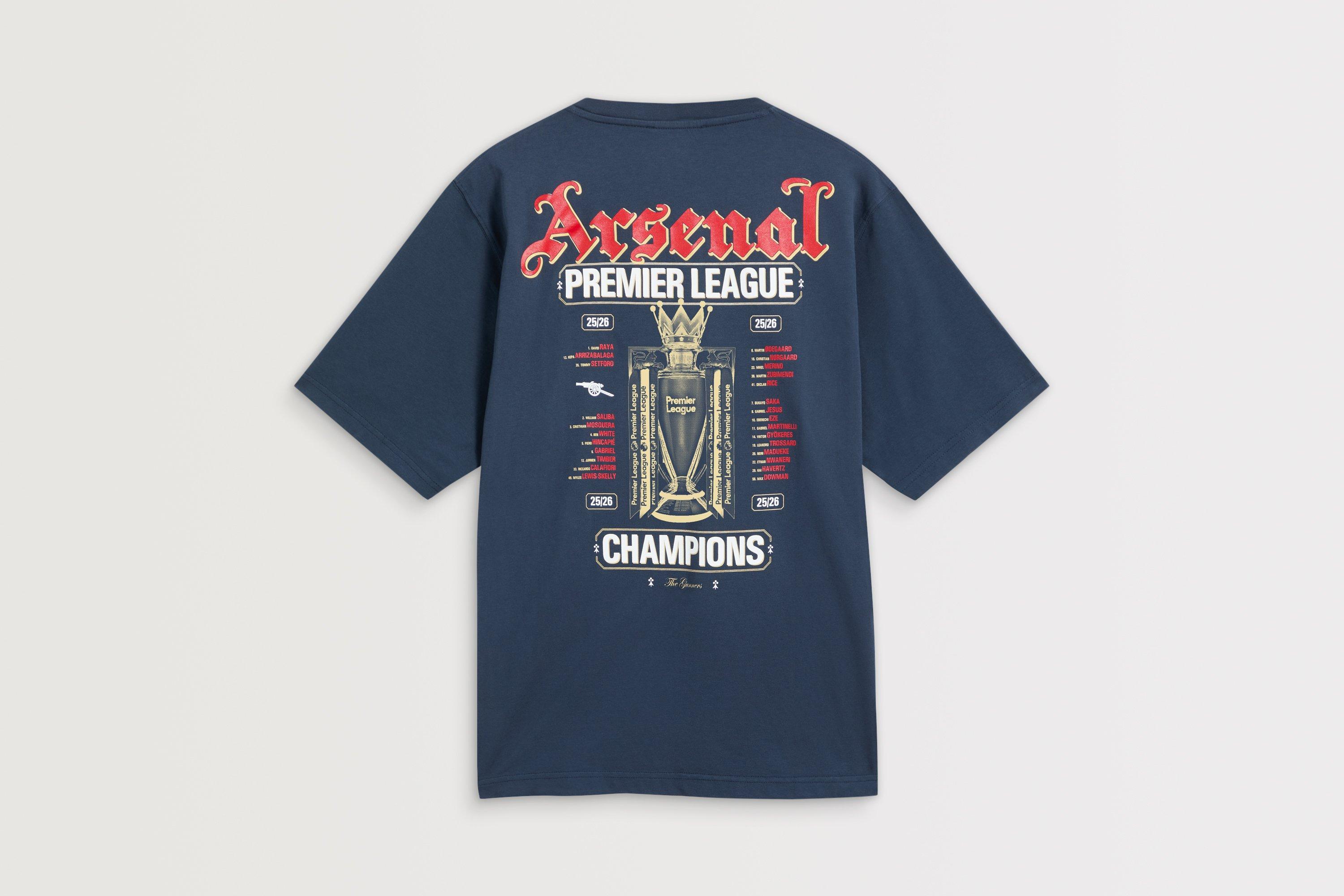 Arsenal Premier League Champions 25/26 Navy Crew T-Shirt