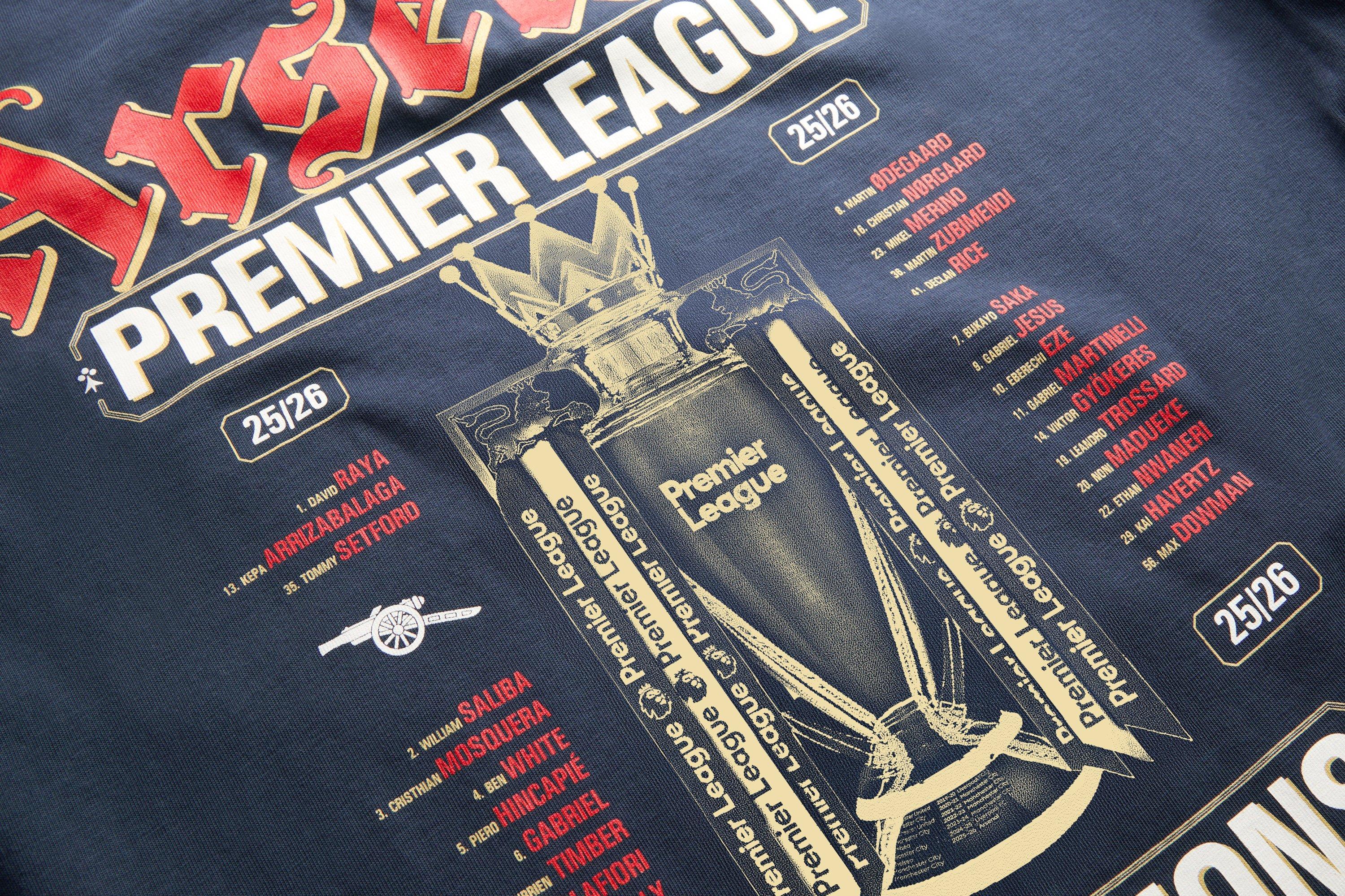 Arsenal Premier League Champions 25/26 Navy Crew T-Shirt