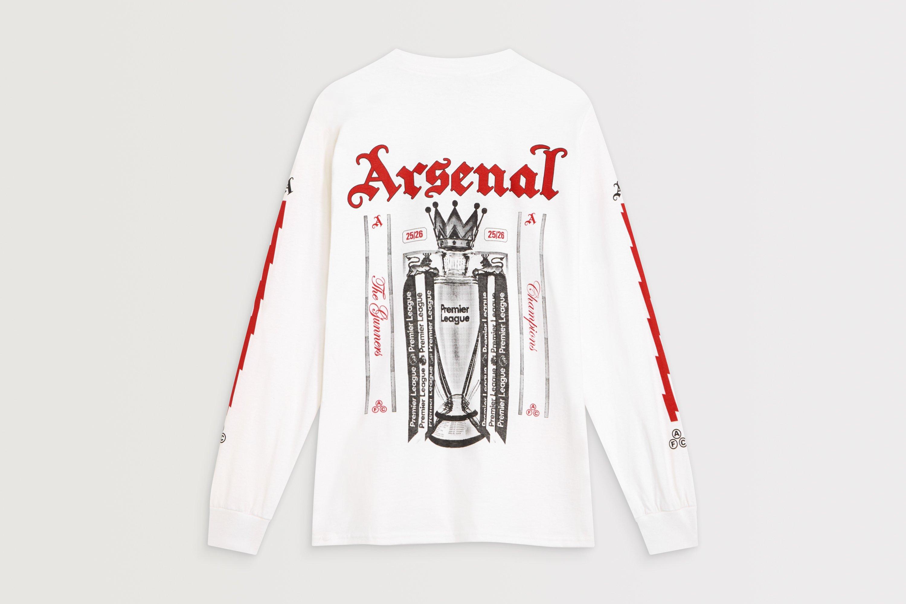Arsenal Champions Trophy 25/26 White Long Sleeved T-Shirt