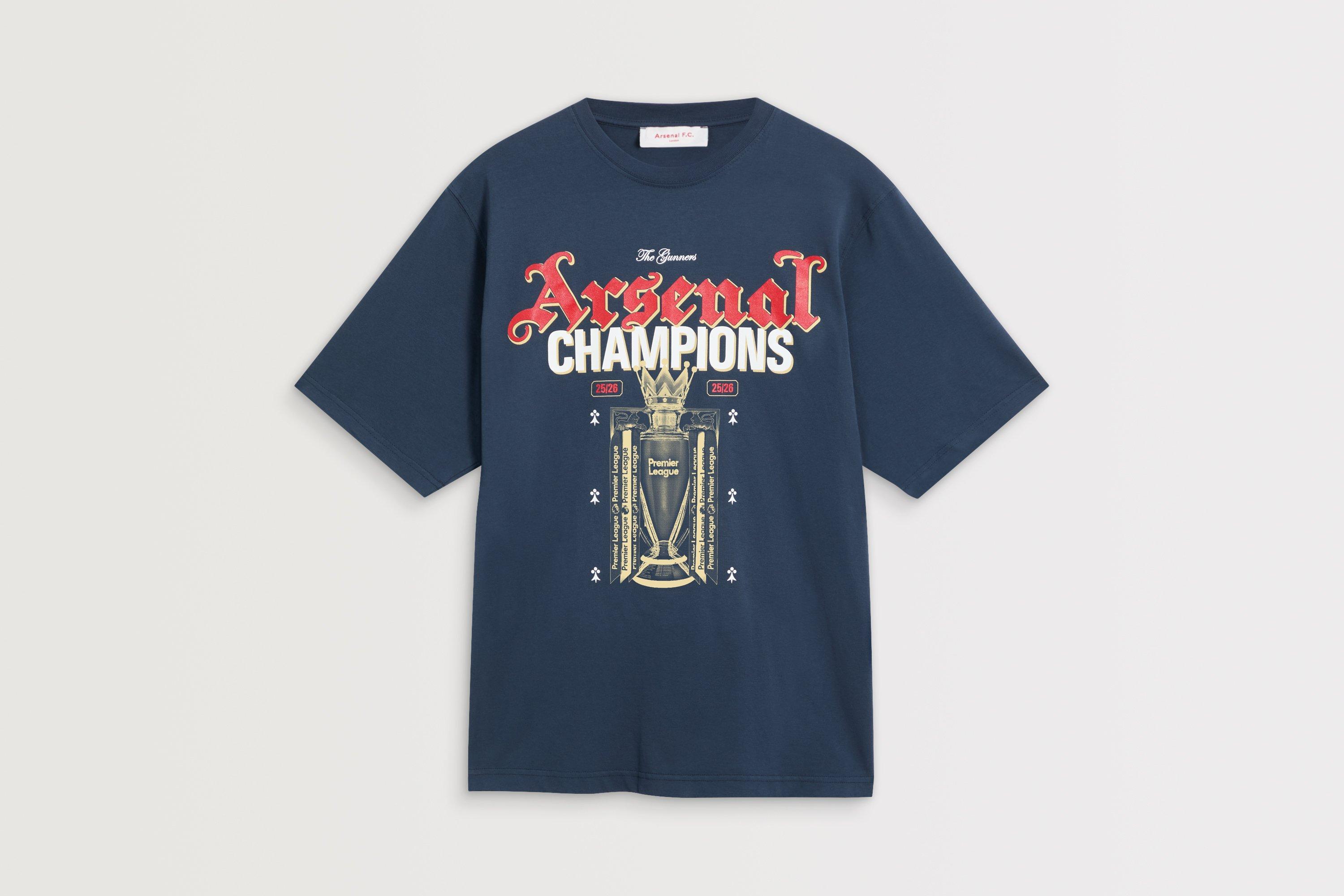 Arsenal Premier League Champions 25/26 Navy Crew T-Shirt