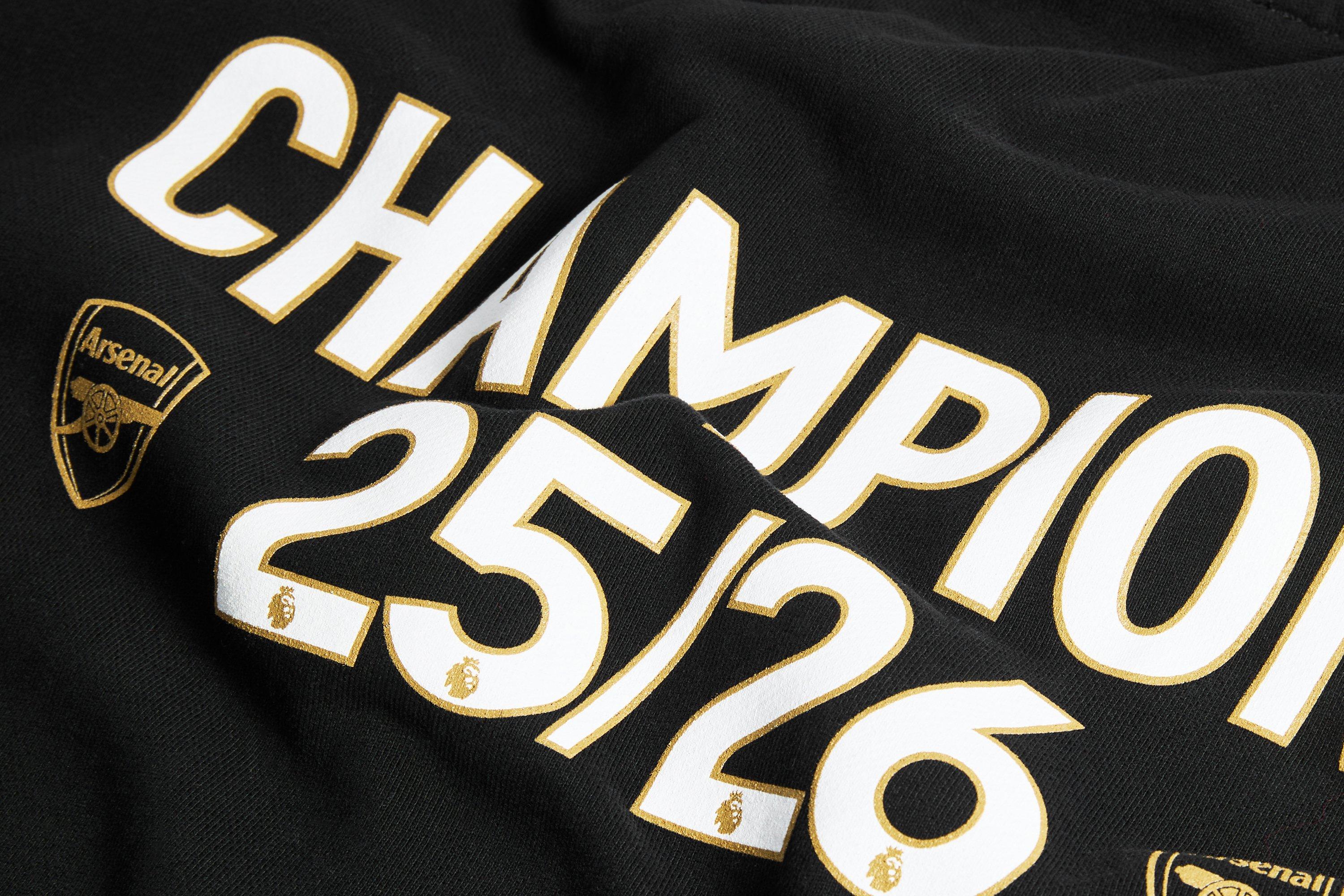 Arsenal Champions 25/26 Black Sweatshirt | Official Online Store